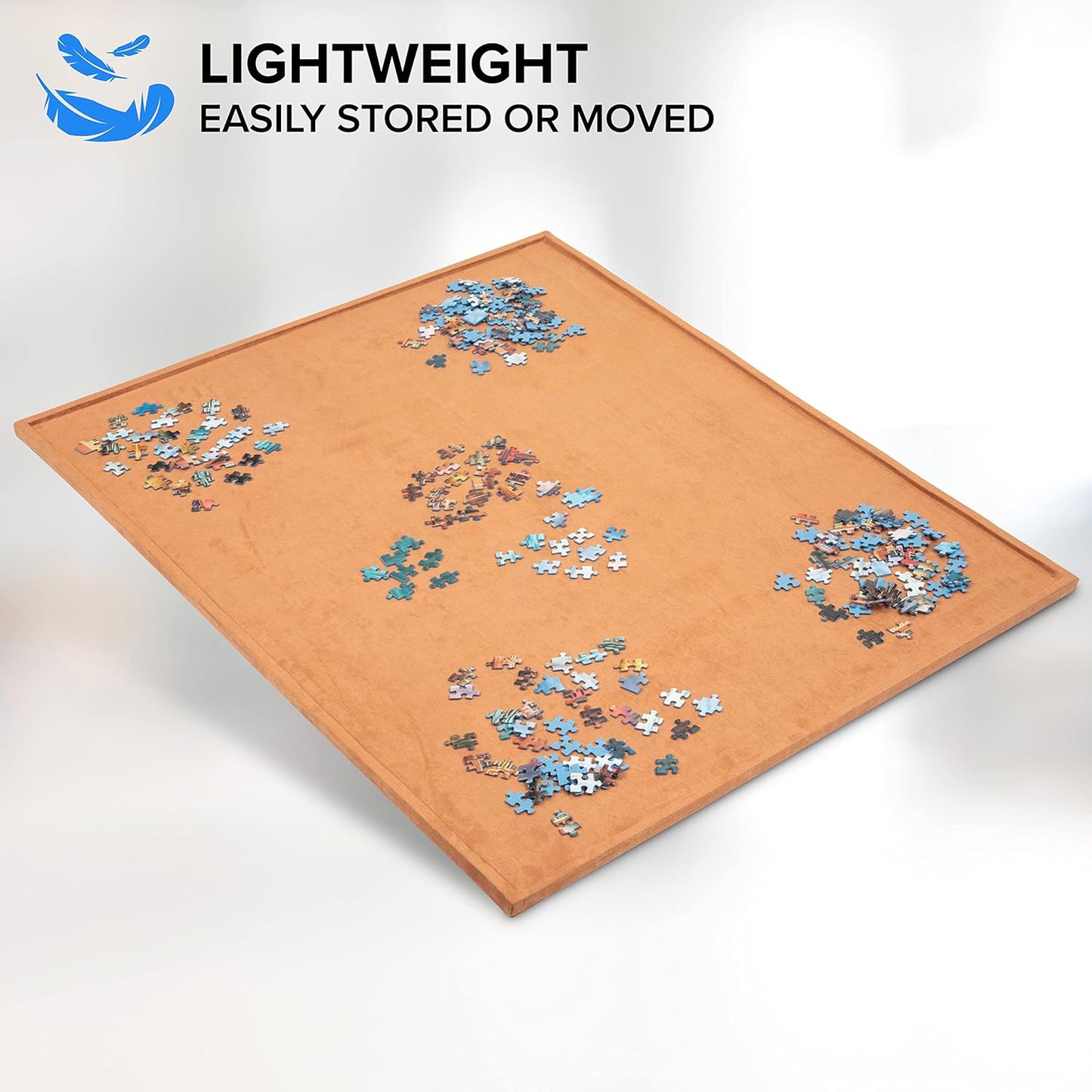Jumbl 2000-Piece Puzzle Board with Sorting Trays | Lightweight, Portable Jigsaw Puzzle Assembly Tray with Non-Slip Felt Surface, Edged Border & Extra Large Workspace | Table Measures 27” x 39”
