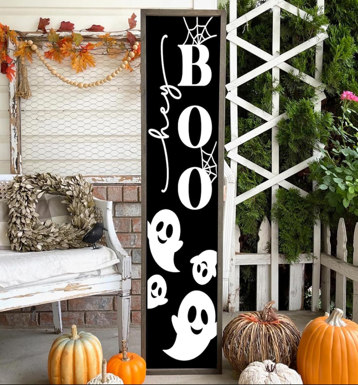 Halloween Stencils for Porch Sign Large Skeleton Boo Stencils Witch Ghost Drawing Templates for Porch Wood Sign Decor