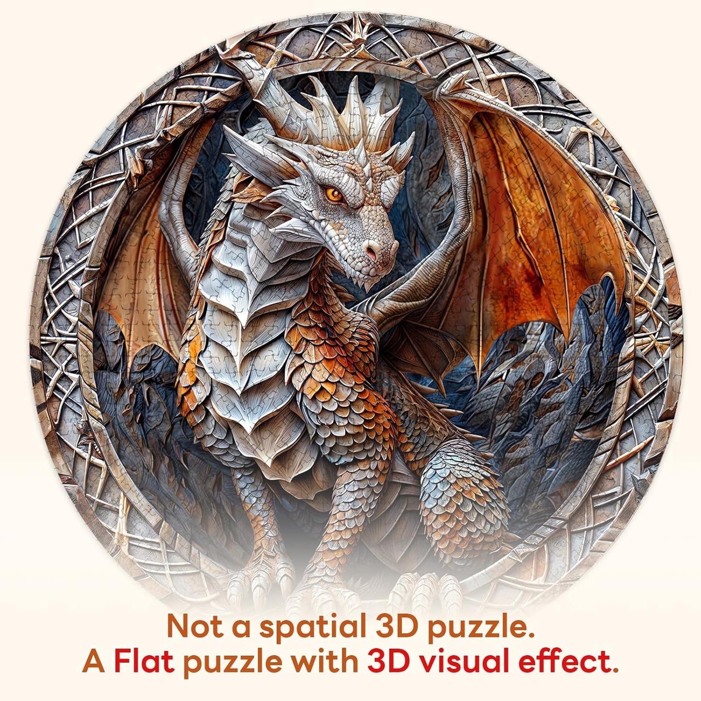 masseruon Round Puzzles for Adults 1000 Pieces-Dragon Puzzle-26.6x26.6in Jigsaw Puzzles with HD Matte Finish-Hard Impossible Difficult for Adult-Challenging Gift for Puzzle Lovers Home Decor