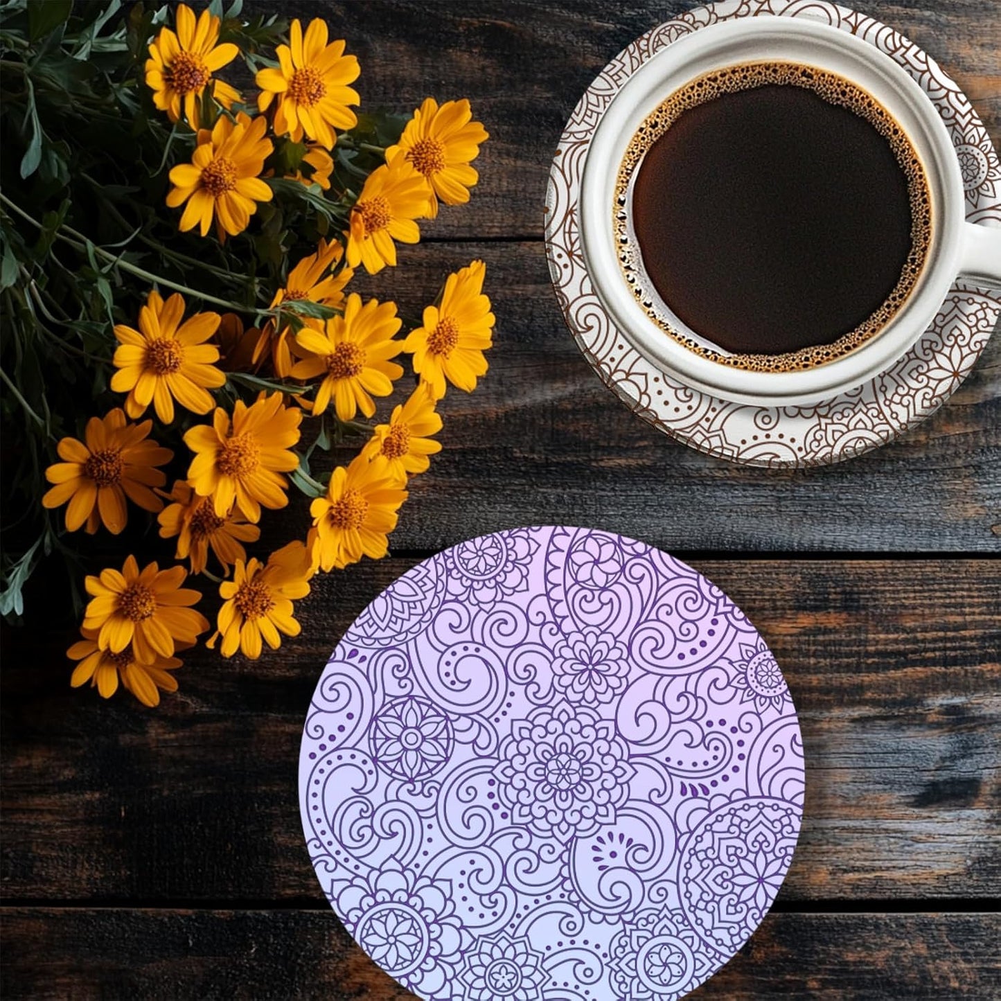 CHGCRAFT Mandala Polymer Clay Texture Sheets Scroll Pattern Silicone Texture Stamp Clay Texture Mat Modeling Pattern Pad Sheets for Jewelry and Earrings Tools, 5.5x5.5 inch