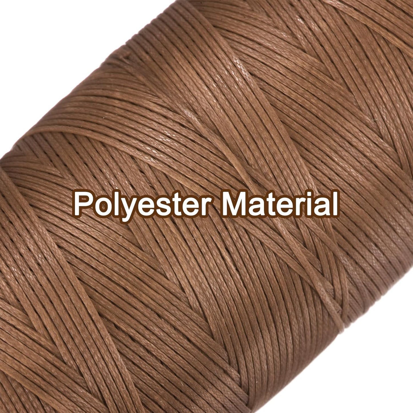 uxcell Leather Sewing Waxed Thread, 284 Yards / 260m 0.8mm 150D Flat Polyester All-Purpose Threads for Leather Crafts, Bookbinding, Brown