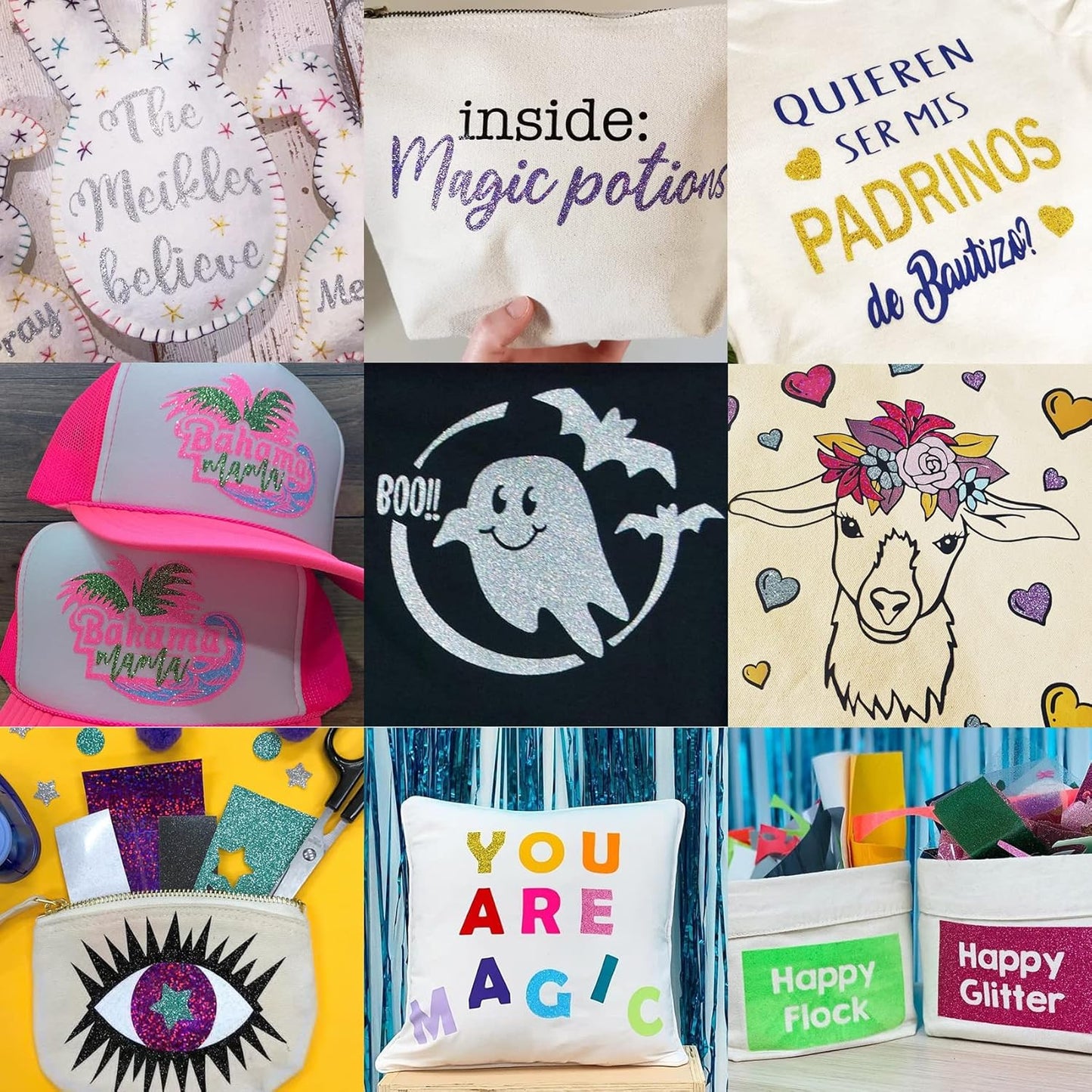 TORC Orange Glitter HTV Heat Transfer Vinyl Roll 12 inch x 10 ft (12 in x 5 ft per Roll) Iron on Vinyl for T Shirts Crafts