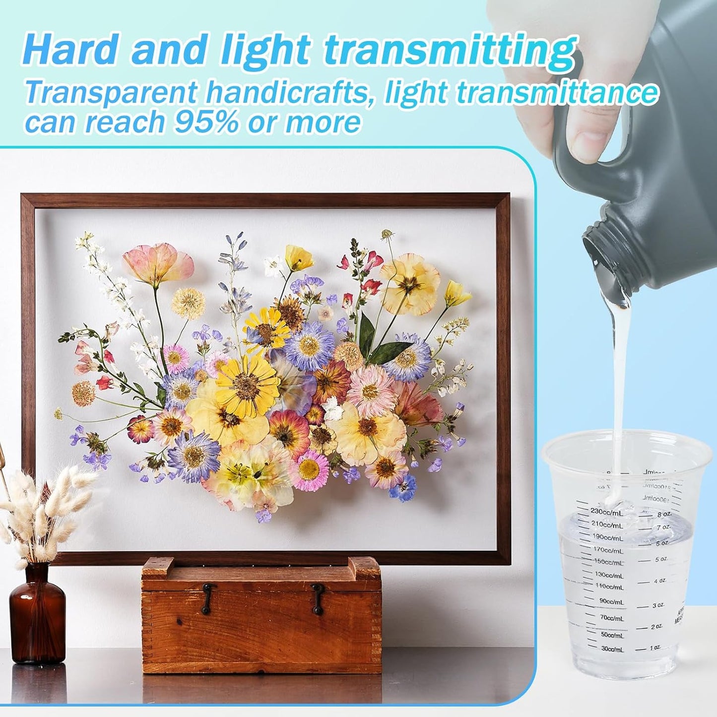 KISREL UV Resin 1000g-Upgraded UV Resin Kit, Hard Type Crystal Clear Ultraviolet Curing UV Epoxy Resin for Craft Jewelry Making