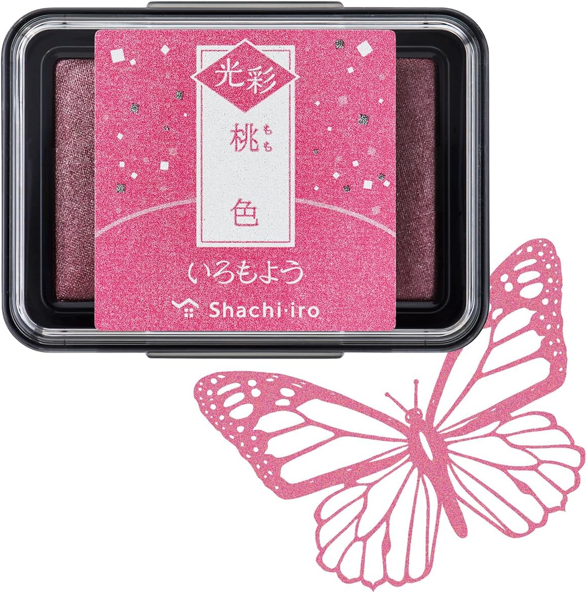 IROMOYO KOSAI Stamp PAD, Traditional, Shimmering Japanese Ink Colour, Oil-Based Ink pad - Light Pink
