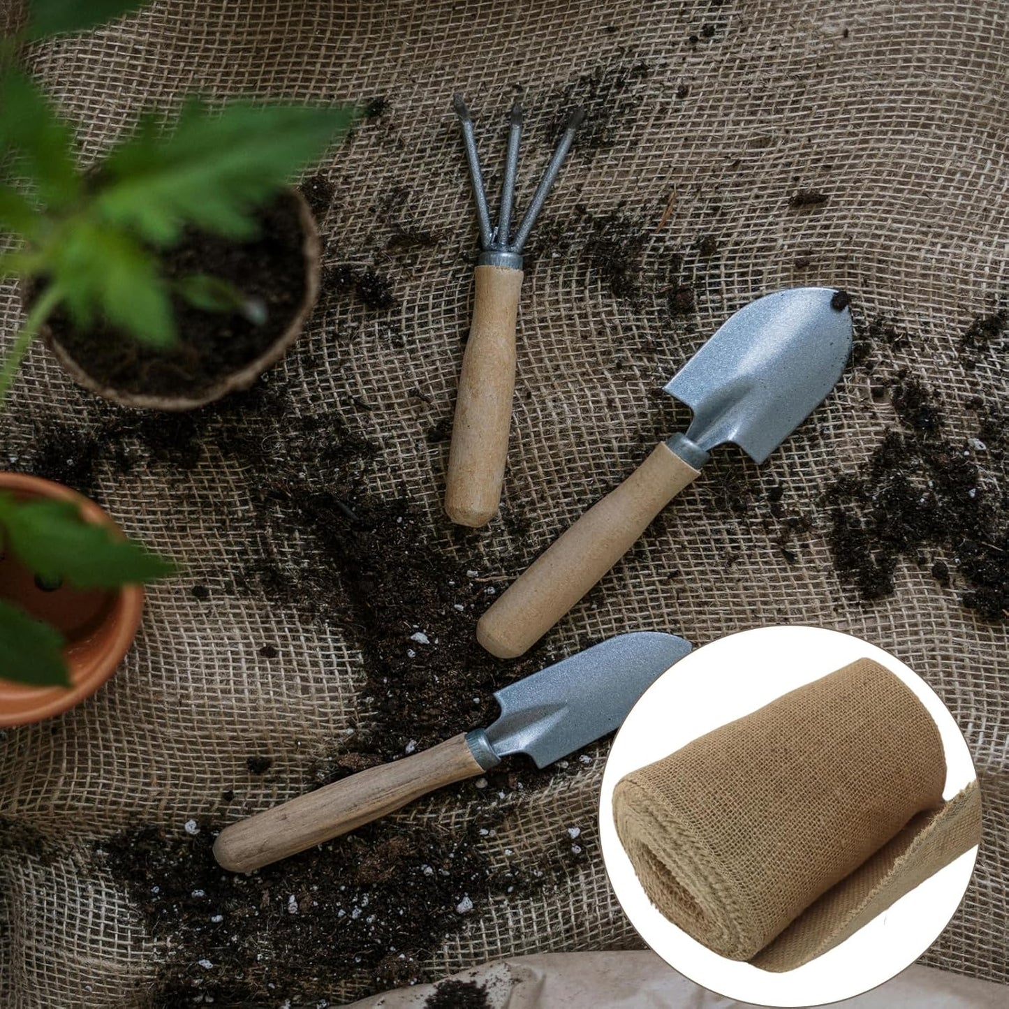 8" Wide Natural Burlap Fabric Roll - 10 Yards Jute Ribbon for Gift Wrapping, Wedding Decorations, Rustic Crafts, Wreaths & Home Decoration (20cm Wide)