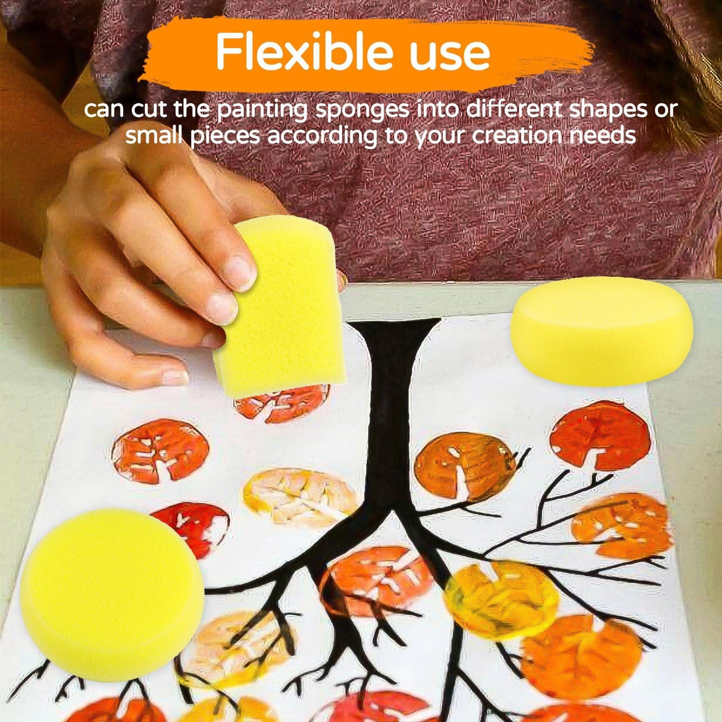 27 Pack Round Painting Sponge, 2.9 Inch Pottery Sponges, Yellow Synthetic Artist Sponges, Clay Sponge for Art Crafts, Pottery Making, Ceramic Decoration, DIY Projects and Daily Use