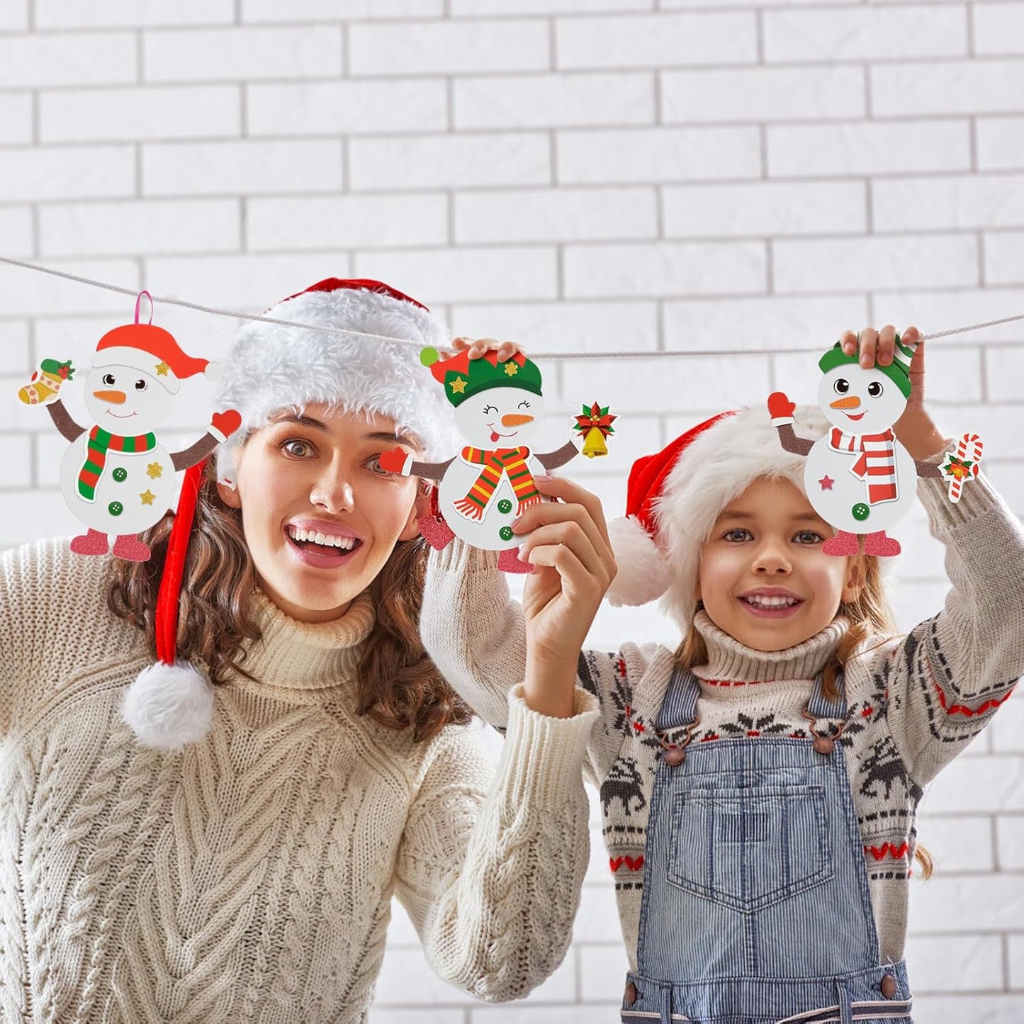 Fennoral 12 Pack Snowman Craft Kits for Kids Make You Own Snowman Foam Stickers Ornament DIY Christmas Arts and Crafts for Chirstmas Party Supplies Winter Christmas Tree Decoration