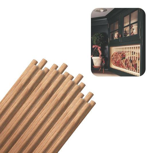 Red Oak Round Dowels (3/8" x 36", Pack of 20) | Variety of Diameters & Wood Species | Unfinished Wooden Dowel Rods for Crafts & DIY Home Projects | Curtain Rod, Macrame Supplies, Moulding, Flagpole