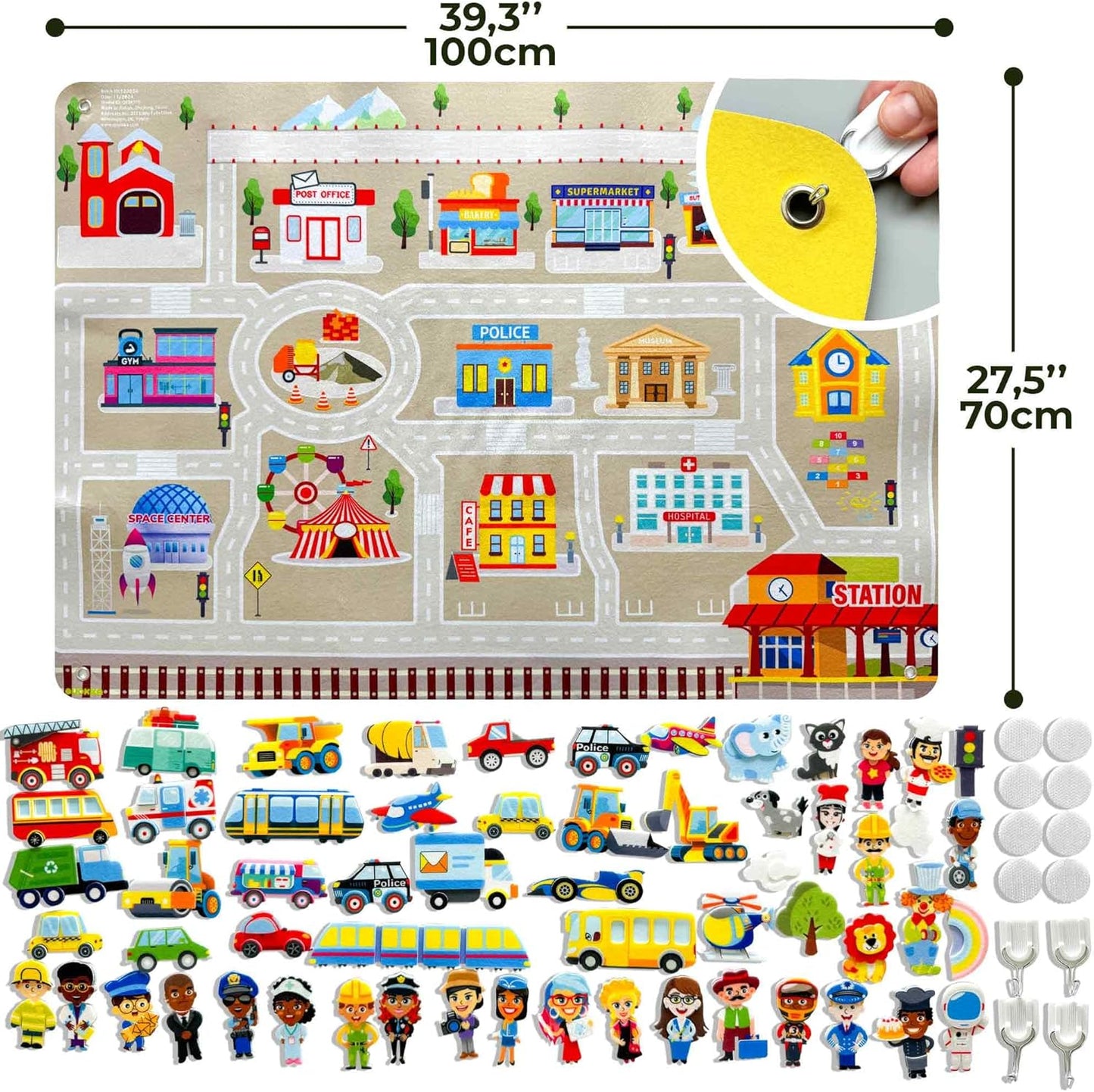 QUOKKA City Felt Board for Kids 3-5 Years Old - Social Emotional Preschool Learning Activities for Ages 3-5 - Educational Flannel Toy Speech Therapy Gift