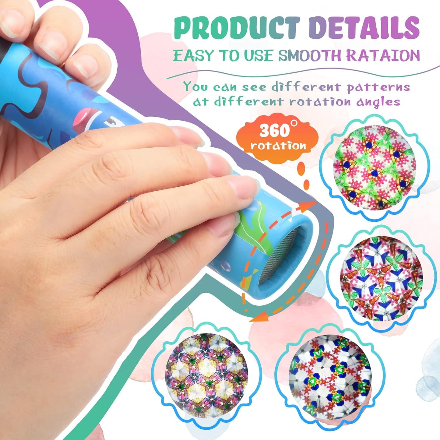 Yunsailing 30 Pcs Classic Kaleidoscopes Party Favors Vintage Mini Kaleidoscope Party Favor Educational Toy for Kids Valentine's Return Gifts School Classroom Prizes Goodie Bag Fillers(Lovely)