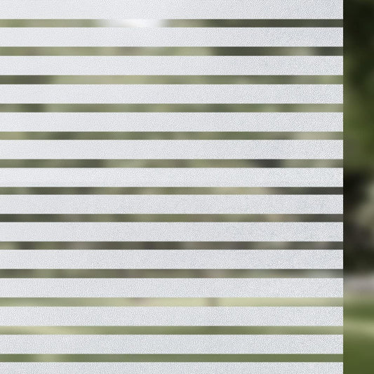 Qualsen Window Films Privacy Frosted Stripe Window Film Blinds Windows Privacy Windows Glass Films for Meeting Room Home Office 17.4x78.7 inch(44.3x200cm
