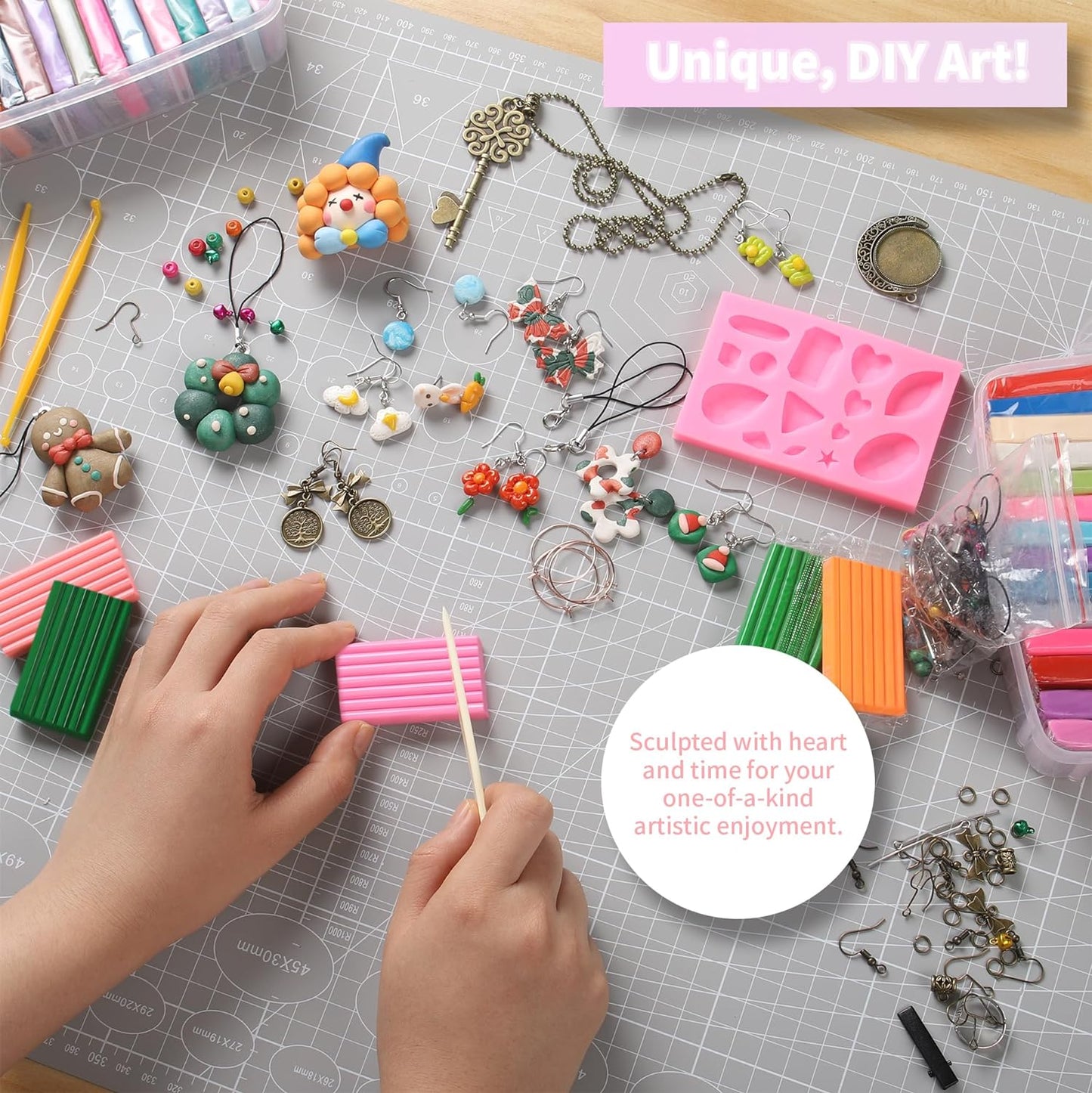 Polymer Clay 85 Colors, Modeling Clay for Kids, Oven Bake Molding Clay Kit,DIY Starter Kits with Sculpting Tools and Accessories, Art and Craft Gifts for Kids and Adults.