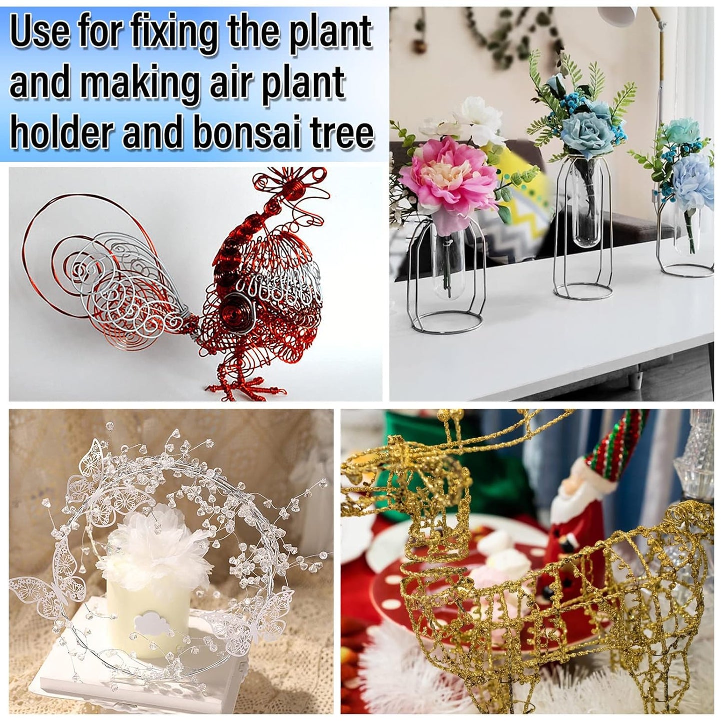 3mm Craft Wire for Sculpting, 52 Ft Aluminum Bendable Thick Metal for Bonsai Trees, Floral Armature, Weaving, Wrapping, Clay Models, Dolls, DIY Jewelry Making (9 Gauge Thickness)