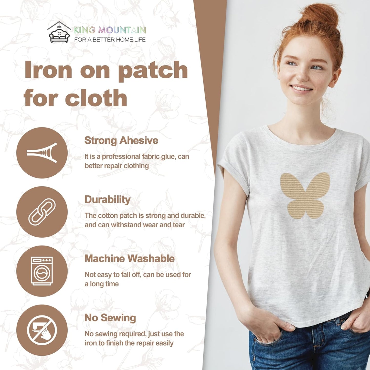 Iron on Patches for Clothes, 20 Pieces Patches for Cloth, 100% Cotton Fabric Patches for Clothing, Bag, Hat Repair, Clothing Repair Decorating Kit 3.7" by 4.9" (9.5 cm x 12.5 cm, Light Colors Series)