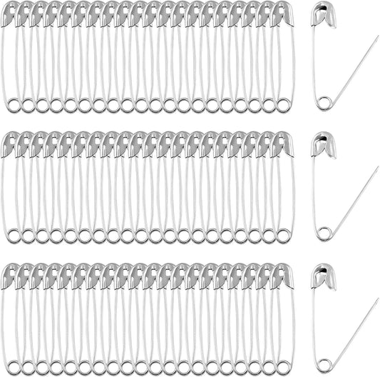 200 PCS 1.1 Inch Heavy Duty Silver Metal Sewing Pins for DIY Crafts Jewelry Making Baby Clothing, Nickel Plated