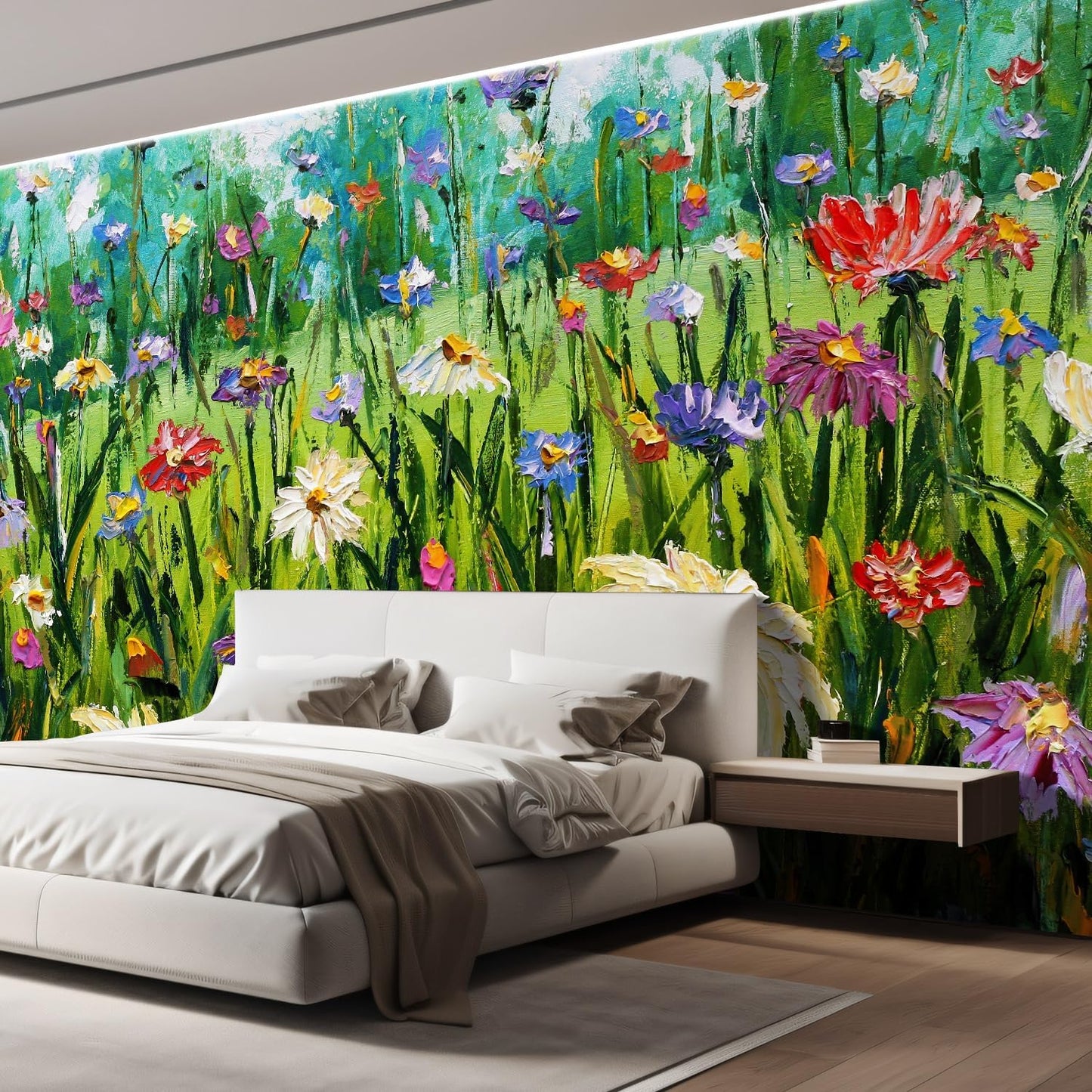 wall26 Wall Sticker/Wall Mural Wildflower Abstract, Not Peel and Stick, Non-Woven Wallpaper Decorative for Bedroom, Living Room, Office - 120x168 inches