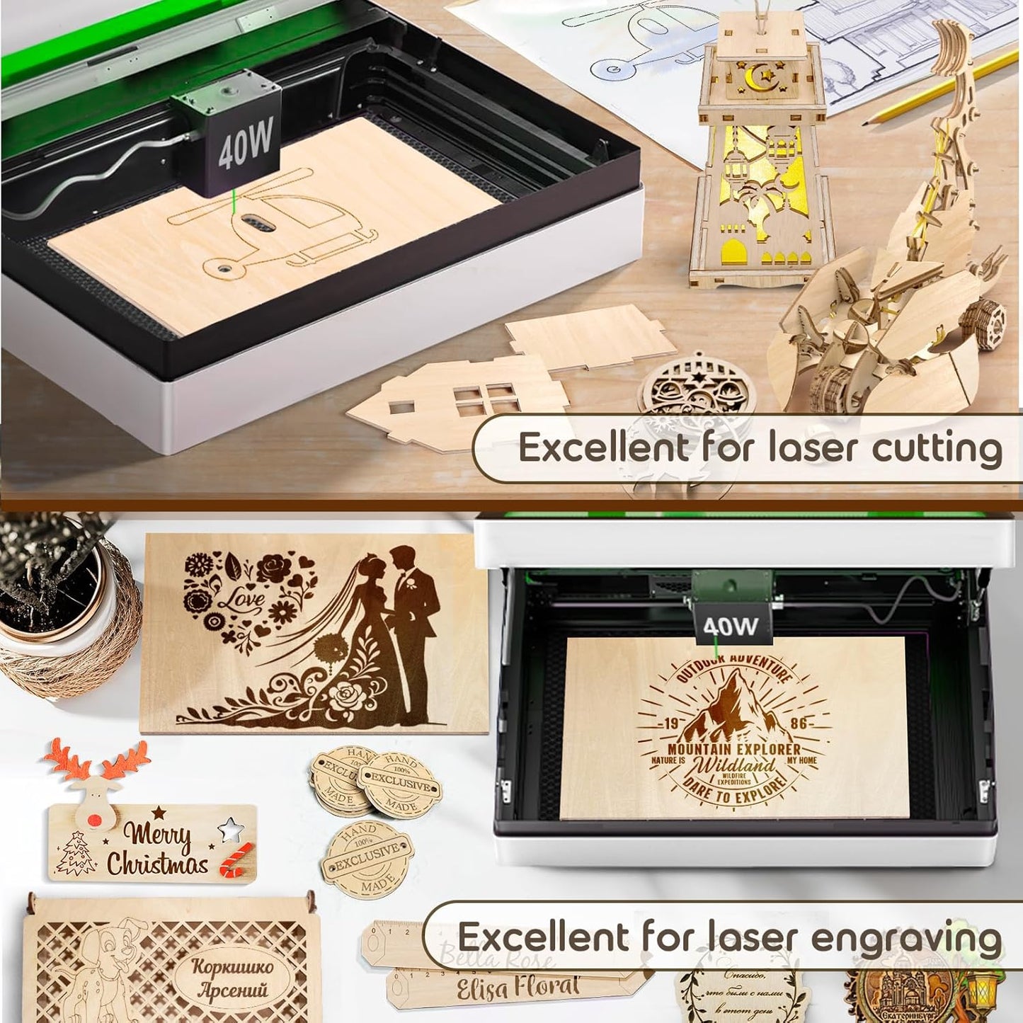 12 PCS 12x20x1/8 Inch Basswood Sheets, MAPRIAL Smooth 3mm Plywood for Laser Cutting, Unfinished Wood Board for Engraving, Wood Burning, Painting, Crafts, Ornaments, Models, Cutter, Engraver, Gifts