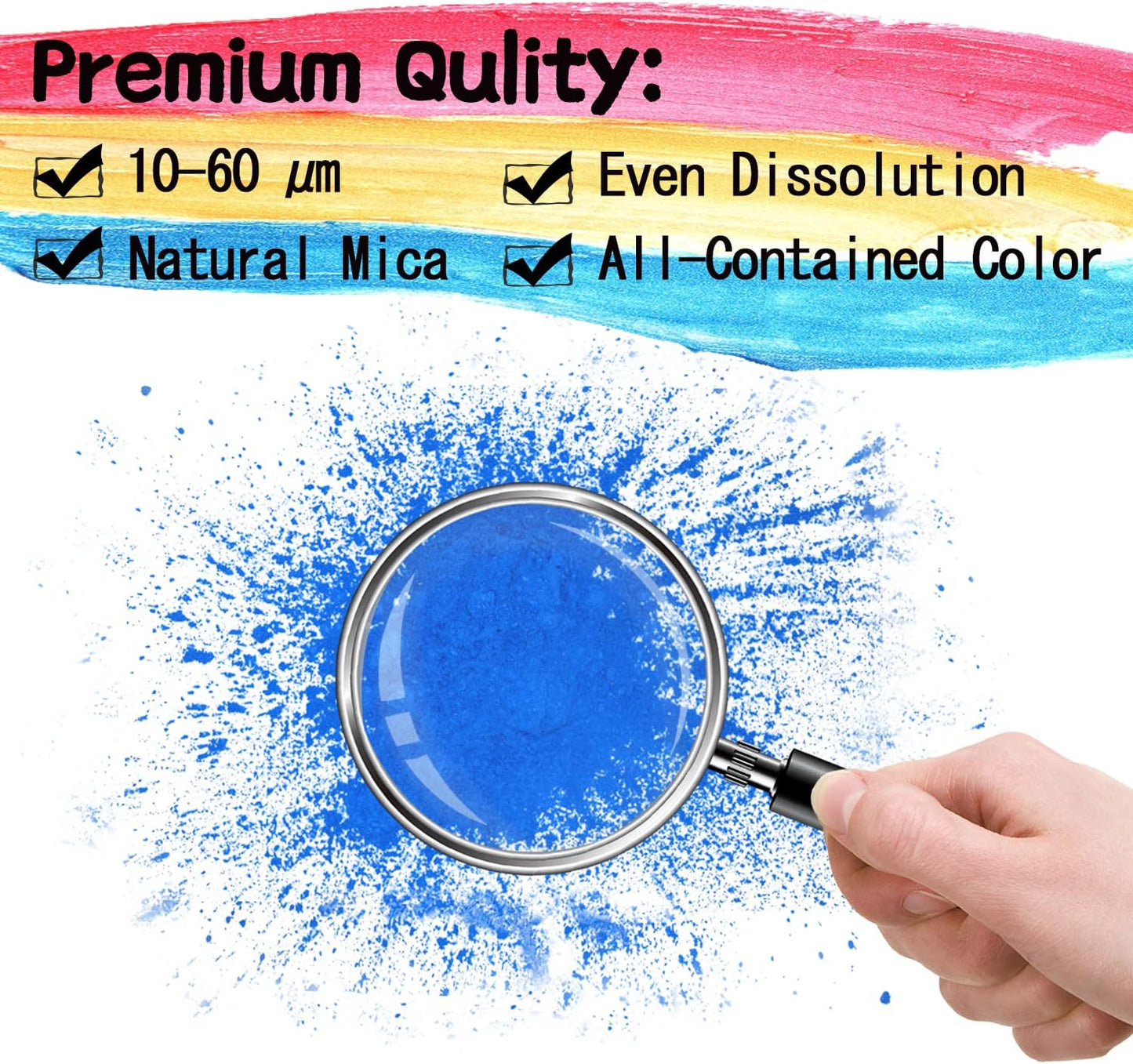Mica Powder - 60g Mica Powder for Epoxy Resin - Pearl Pigment Powder Dye for Resin/Eye Shadow/Soap Making/Nails/Bath Bombs etc. (Sky Blue)