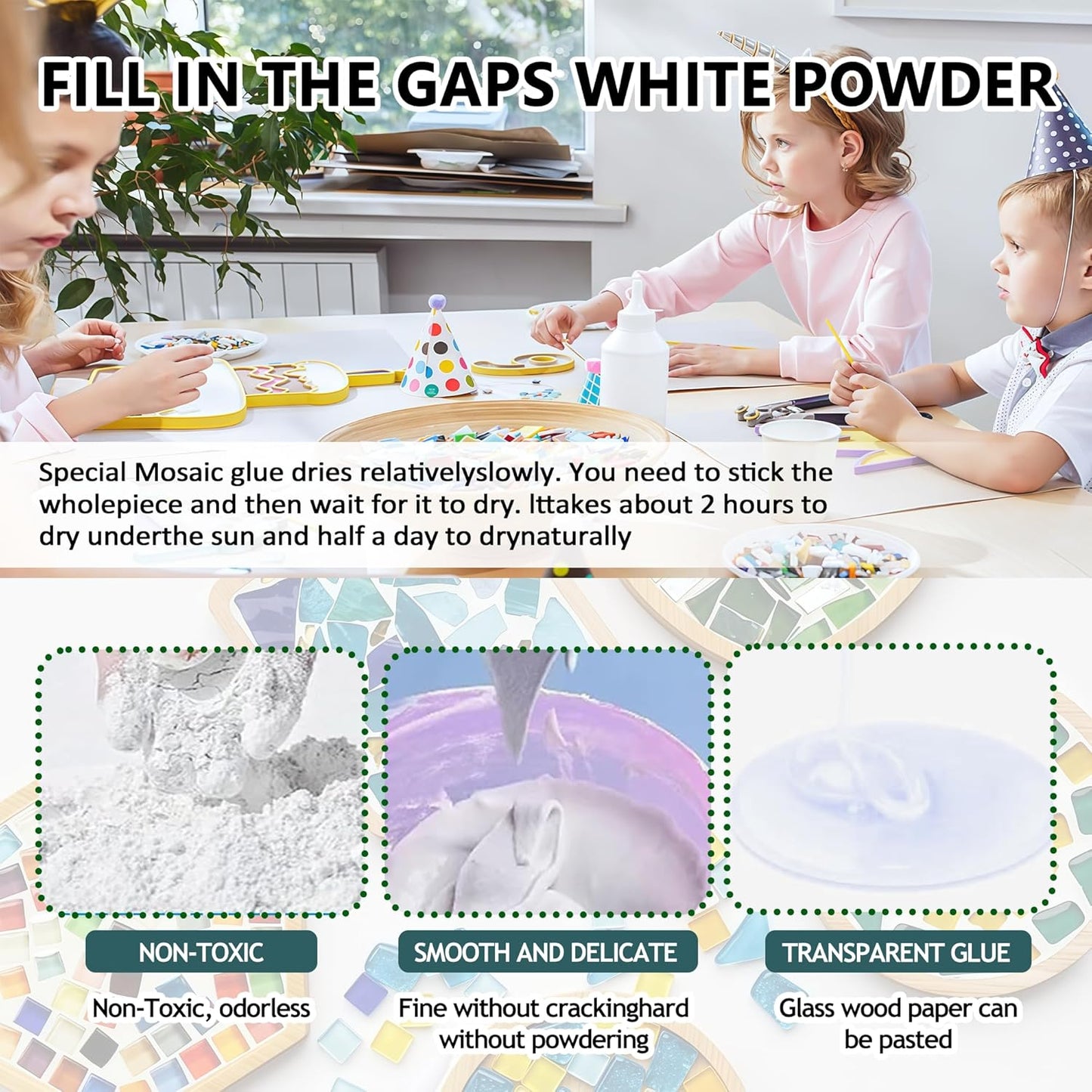 Mosaic Tile Toolkit, Mosaics Glue, Mosaic Tiles and Mosaics Grout, Essential for Handmade Grouting and Perfect for DIY Craft Projects