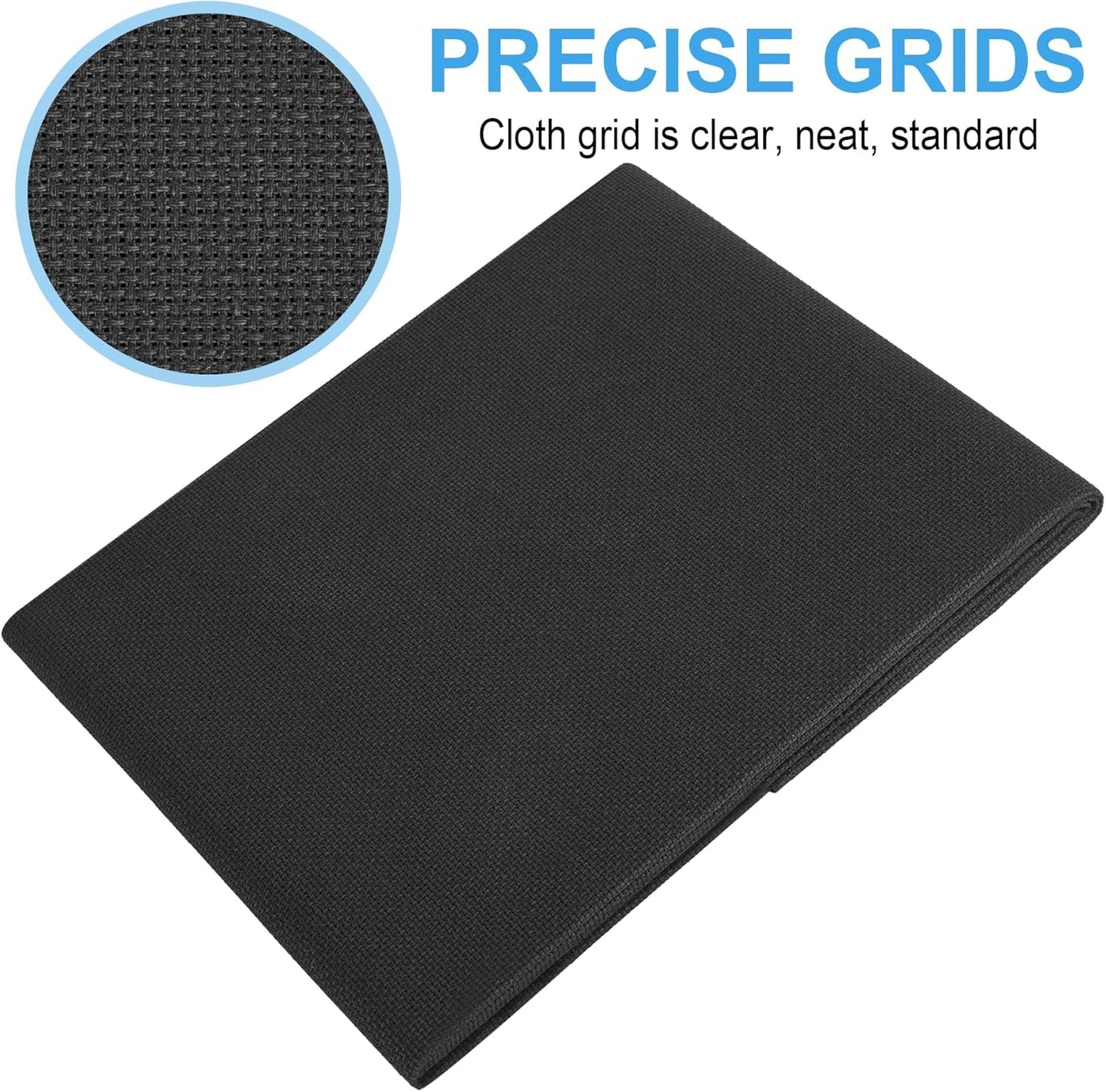 Cross Stitch Fabric 18 Count Aida Cloth 59 x 39 Inch Large Size Classic Reserve Cross Stitch Supplies Embroidery Fabric Cloth Cross Stitching for Home DIY Craft Embroidery Decoration Handmade, Black