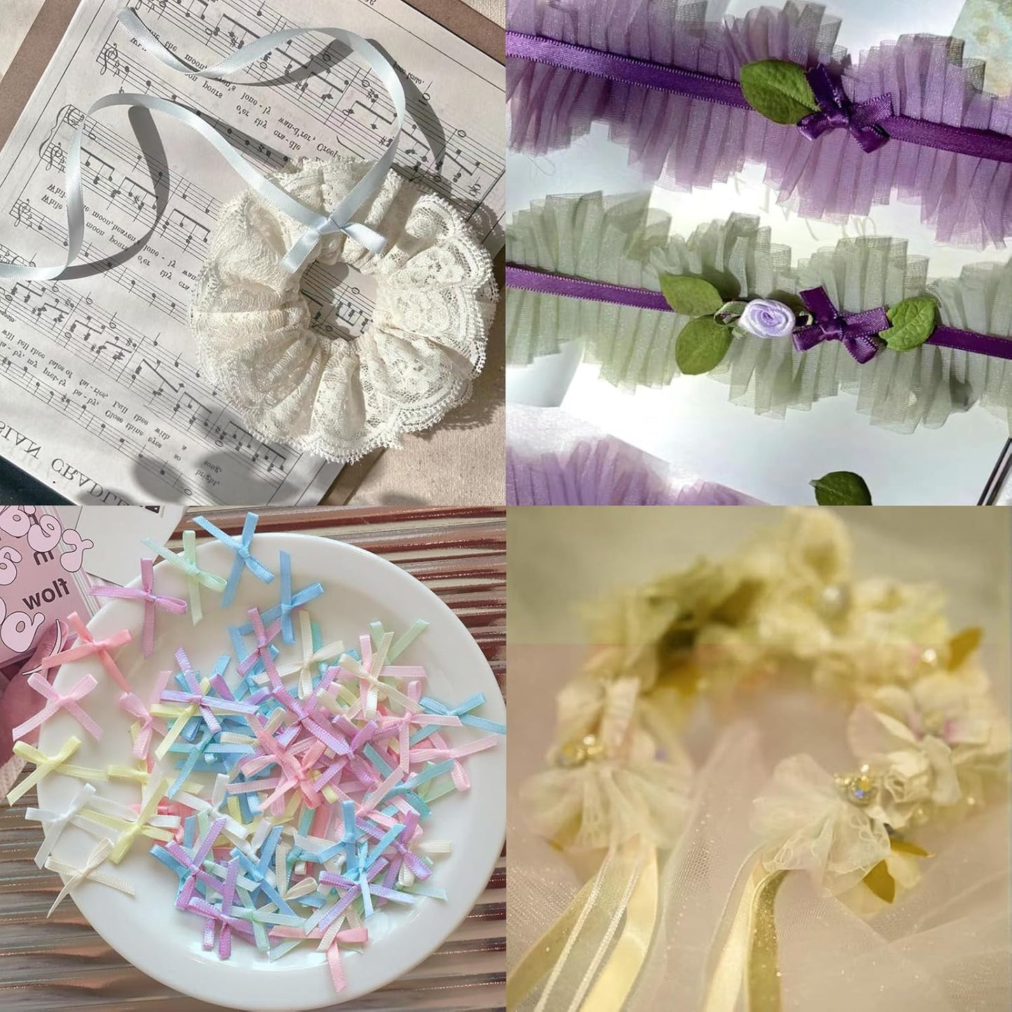 Spring Moss Satin Ribbon 1/8" X 50 Yards Solid Color Double Faced Ribbons Perfect for Crafts Wedding Decor Bow Making Arts Sewing and More