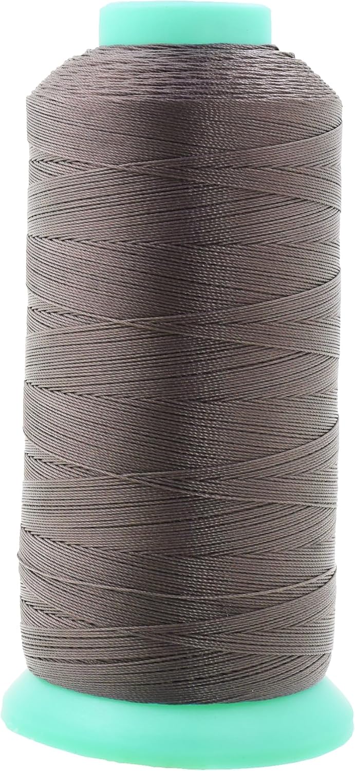 Mandala Crafts Bonded Nylon Thread Taupe Heavy Duty Sewing Threads - 1100 YDs Size 92 280D T90 Tex 90 Thread for Leather Jeans Weaving Outdoor Marine Upholstery Threads