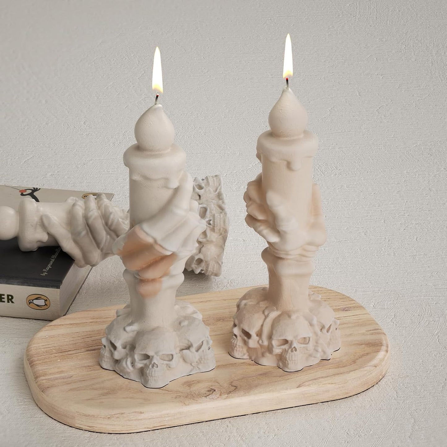 Skull Candle Light Mold Skull - Resin Casting Silicone Molds for Home Decor & Candle Making Wave Spiral Mold