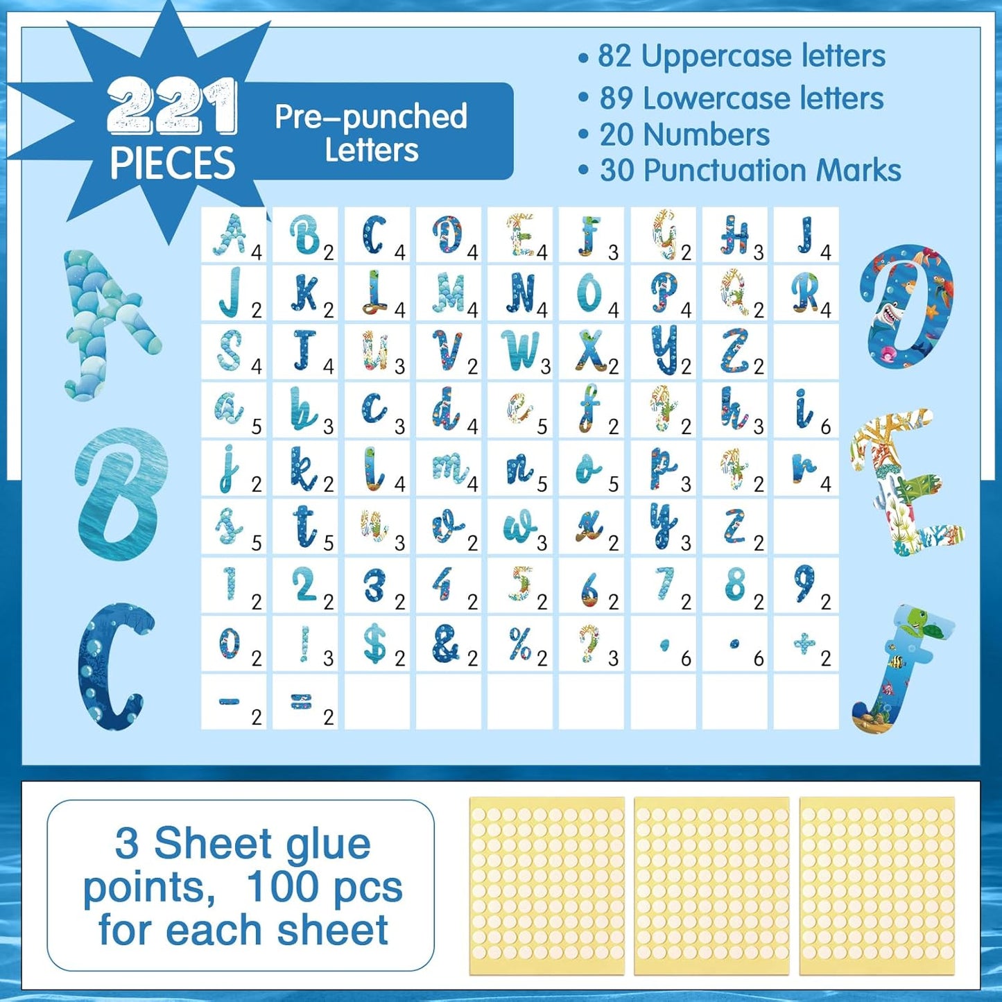 221 Pcs Bulletin Board Letters Round Alphabet Number Punctuation Symbol Combo Letter Cutouts Classroom Decoration for School Classroom Chalkboard Poster Board