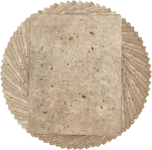 Geyee 50 Pcs 8.5 x 11 Inches Mulberry Rice Paper, Handmade Decoupage Paper Sheets Craft Vintage Washi Carfts DIY Painting for Kids Adults Calligraphy Drawing Writing Scrapbooking Art Supplies