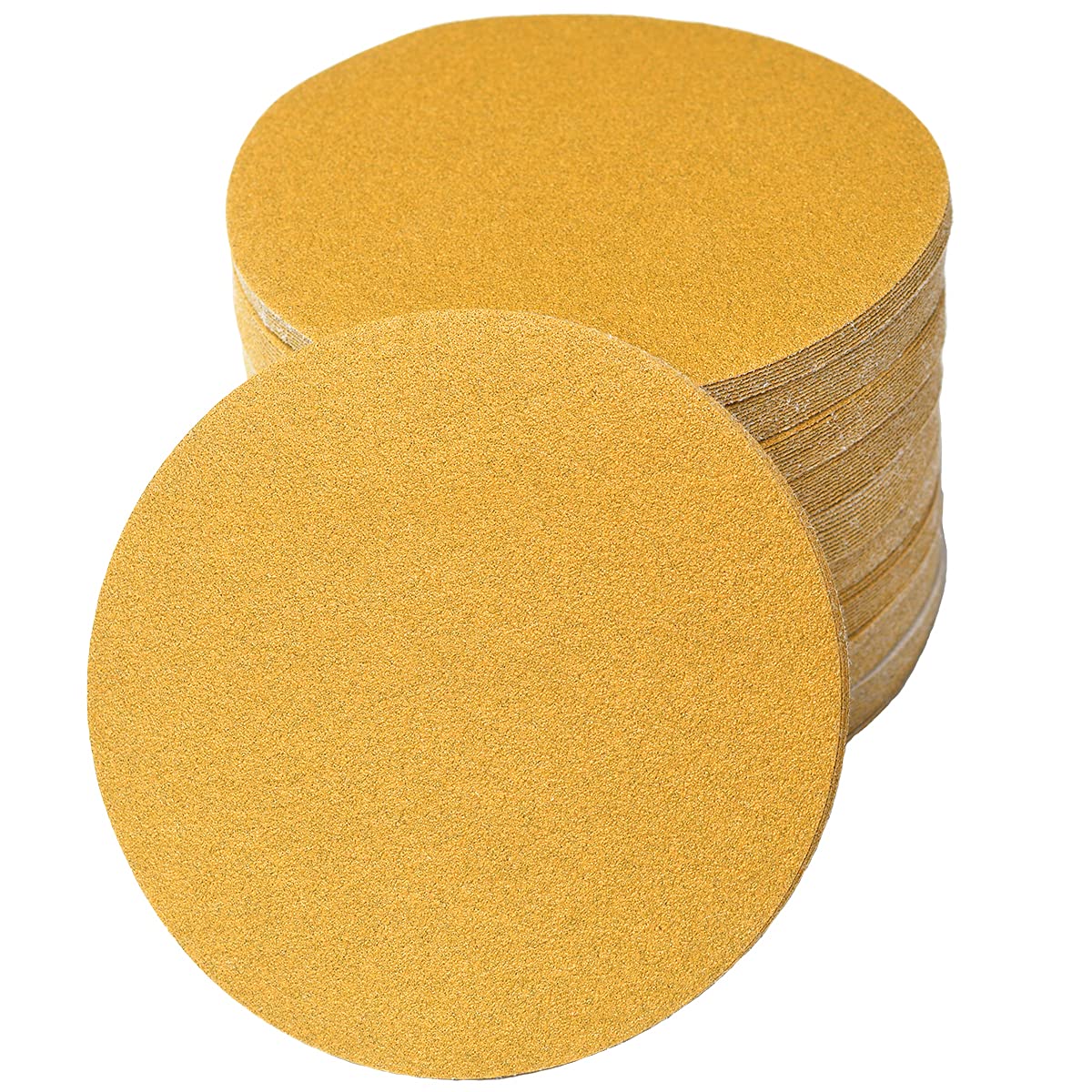 6-Inch No-Hole Hook and Loop Sanding Discs 100-Grit, Random Orbital Sandpaper for Automotive and Woodworking, 100-Pack