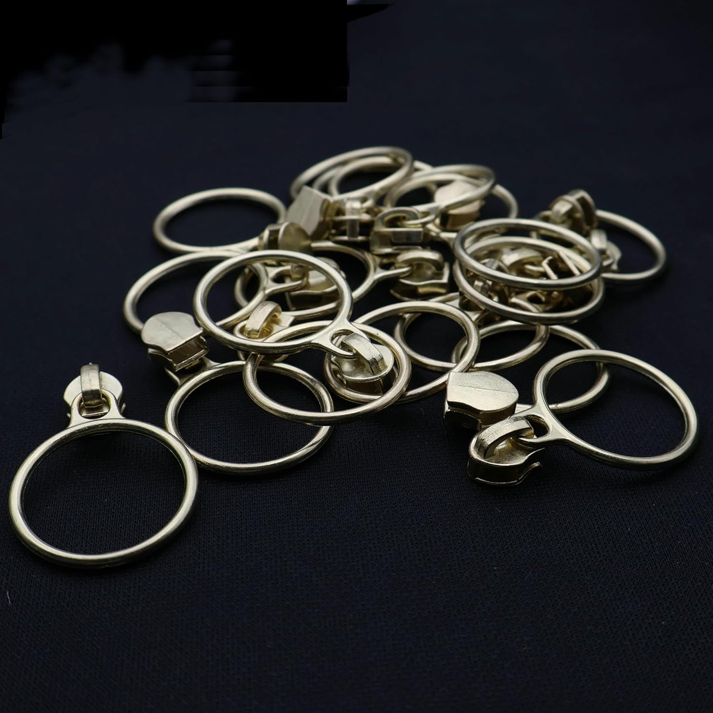 Leekayer #5 Gold Metallic Nylon Coil Zippers by The Yard Bulk 10 Yards Beige Zipper Tape with 25pcs Gold Ring Pull Sliders for DIY Sewing Tailor Craft Bag(Beige)