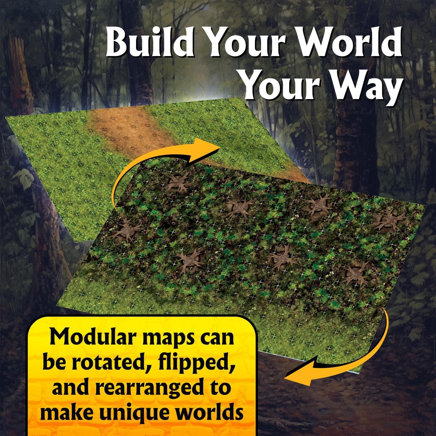 Arcknight The Wild Outdoors Roleplaying Battlemaps; 16 Modular RPG Maps in 8 Double-Sided Pages, 1" Square Grid, Modular & Versatile Design for Tabletop Gaming - for Dungeons & Dragons, Pathfinder