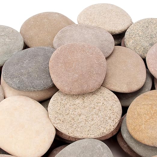 [About 31-36 PCS](18.2 Pounds) Painting Rocks, 3.2"-4.7" River Rocks, Flat Stones, Craft DIY Rocks
