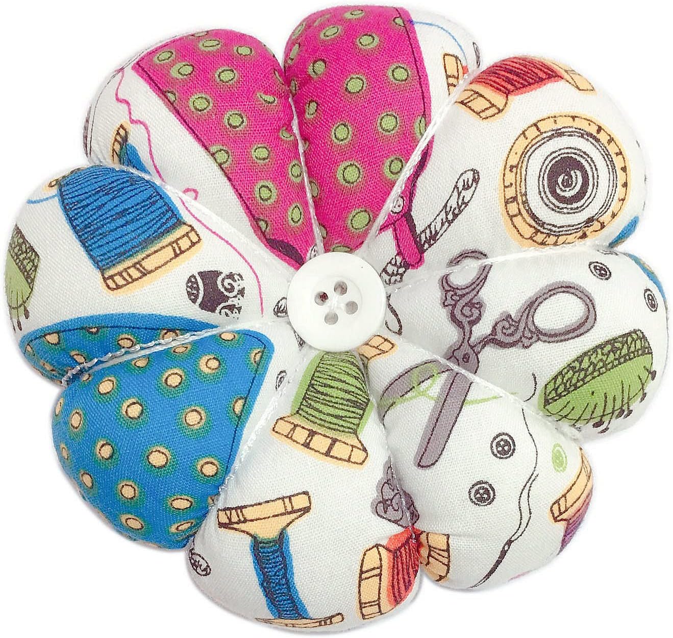 Wrist Pin Cushions Sewing Needle Cushion Holder Band Wearable Pincushions for Sewing (Sewing Necessities Pattern 2)