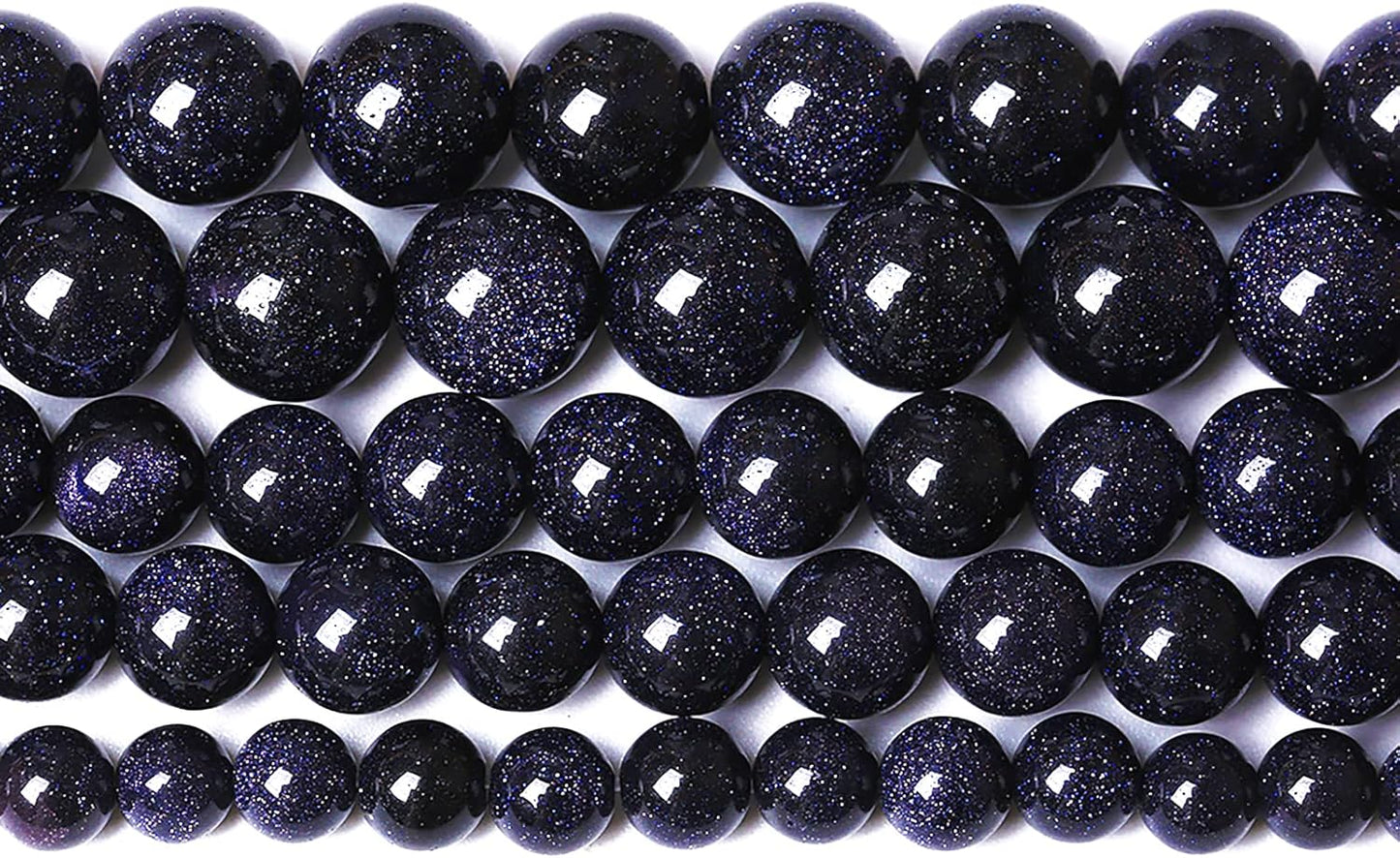 45PCS 8mm Blue Sandstone Gemstone Beads Beads Natural Stone Round Loose Beads for Jewelry Making DIY Bracelet Necklace 15" Inch