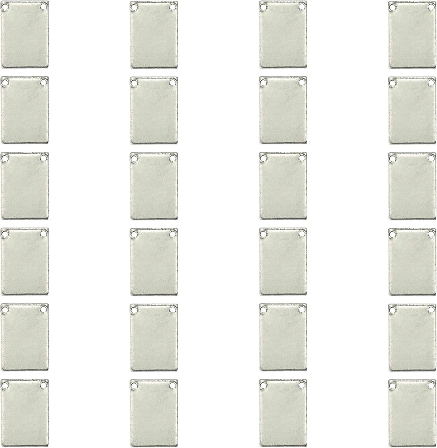ImpressArt - Premium Metal Stamping Rectangle Blanks for Metal Stamping and Jewelry Making (24 Pack) (7/16" x 3/4" Rectangle w/ 2 Holes, Alkeme)
