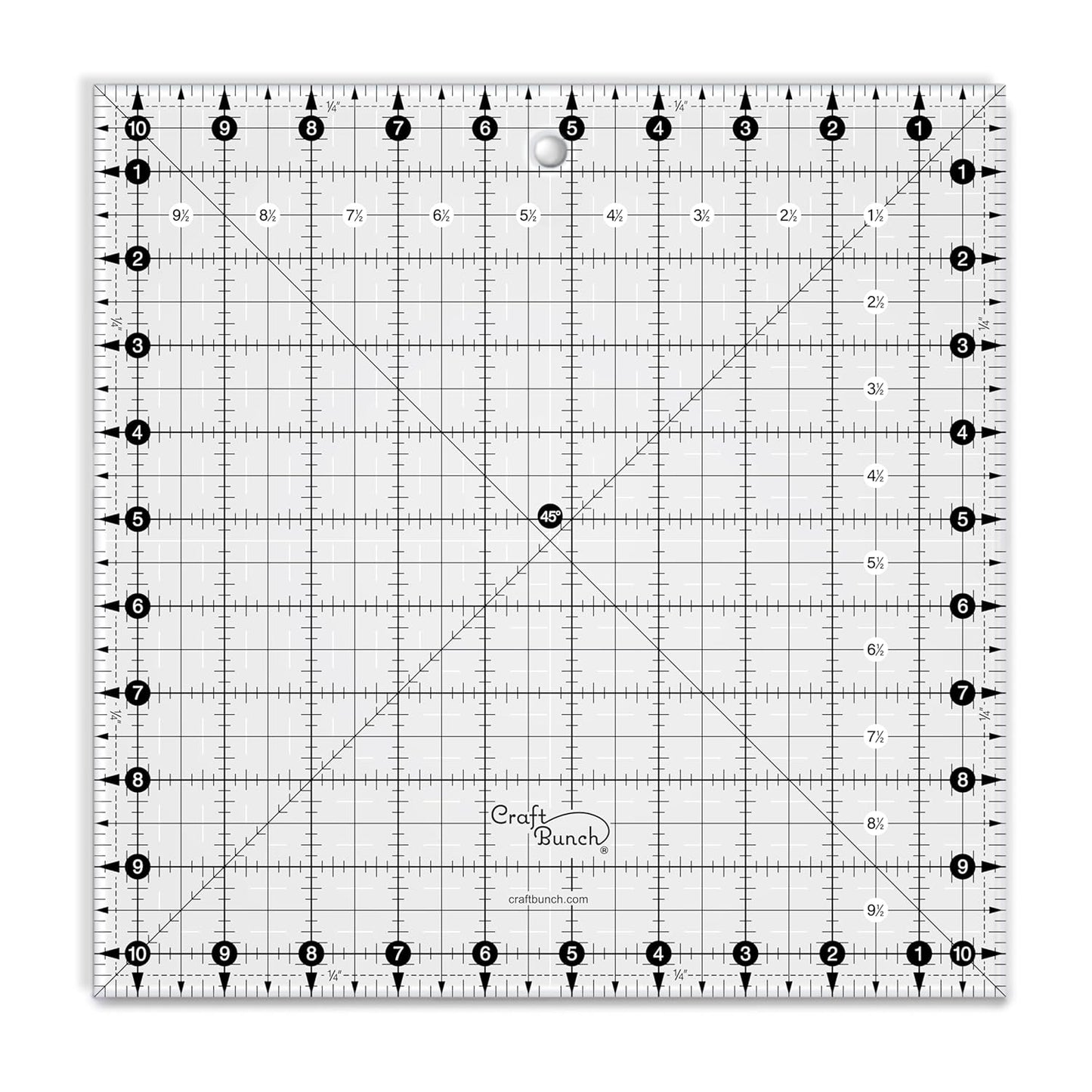 Non-Slip Square Quilt Template Ruler (10.5" x 10.5")