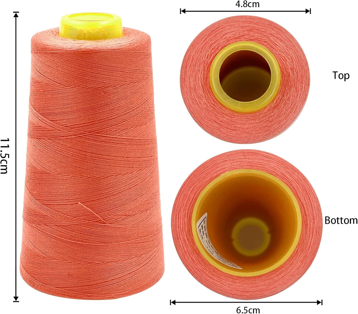 Tortoise 4 Cones of 3000 Yards Each Spool Thread for All Purpose, Quilting, Serger, Overlock Sewing Machines - 100% Polyester - 40S/2 - Watermelon Red