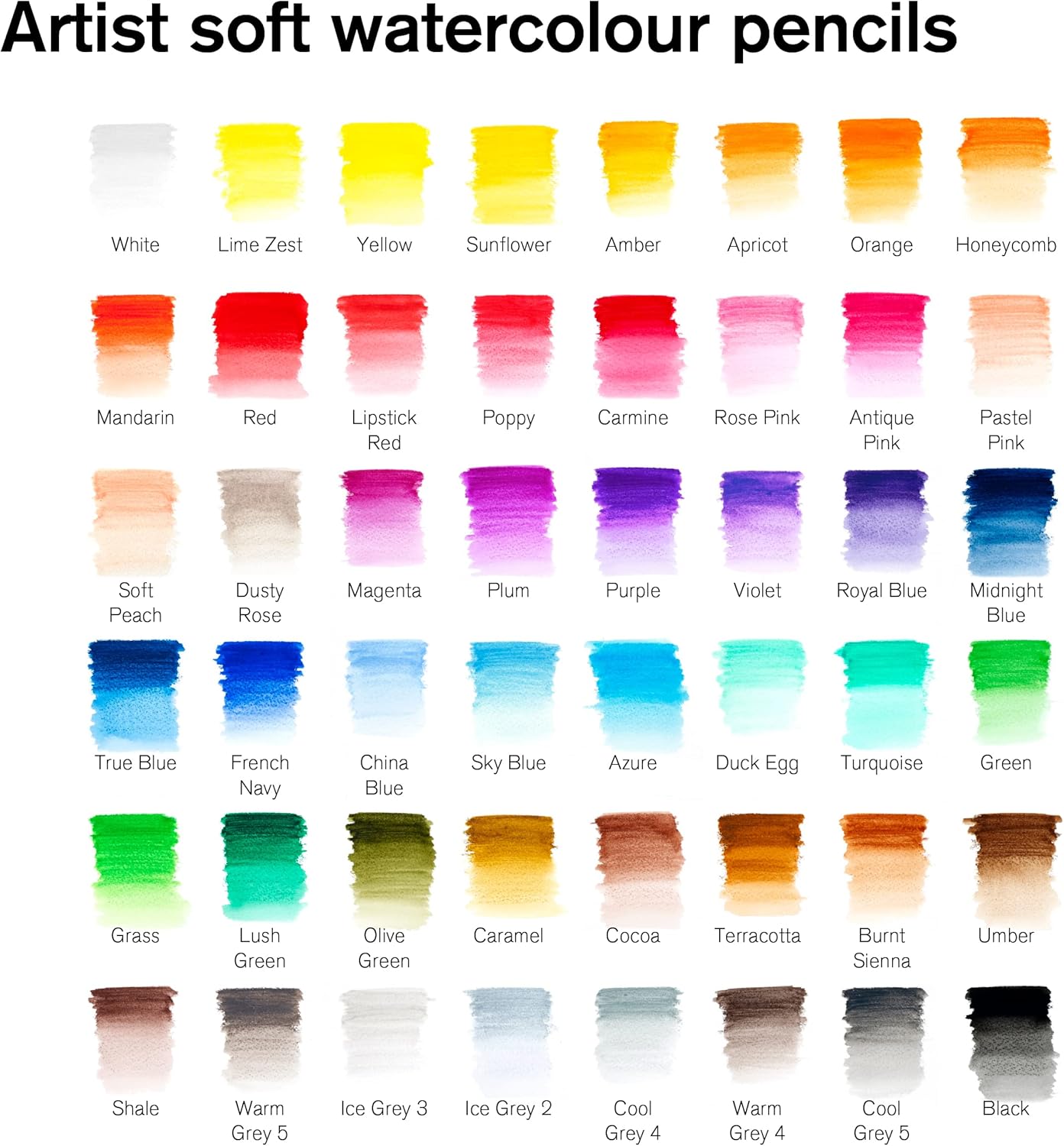 Winsor & Newton Studio Collection Artist Pencils, Watercolour Pencil Tin, 48 piece