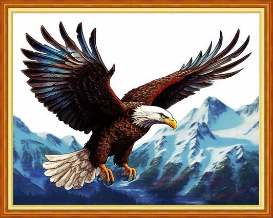 Dimxvean Stamped Cross Stitch Kits,Cross Stitch Kits for Adults Beginners,Embroidery Kits Full Range of Cross Stitch Stamped Kits Needlepoint Kits Cross Stitch Patterns-Eagle Mountain 16x20 inch