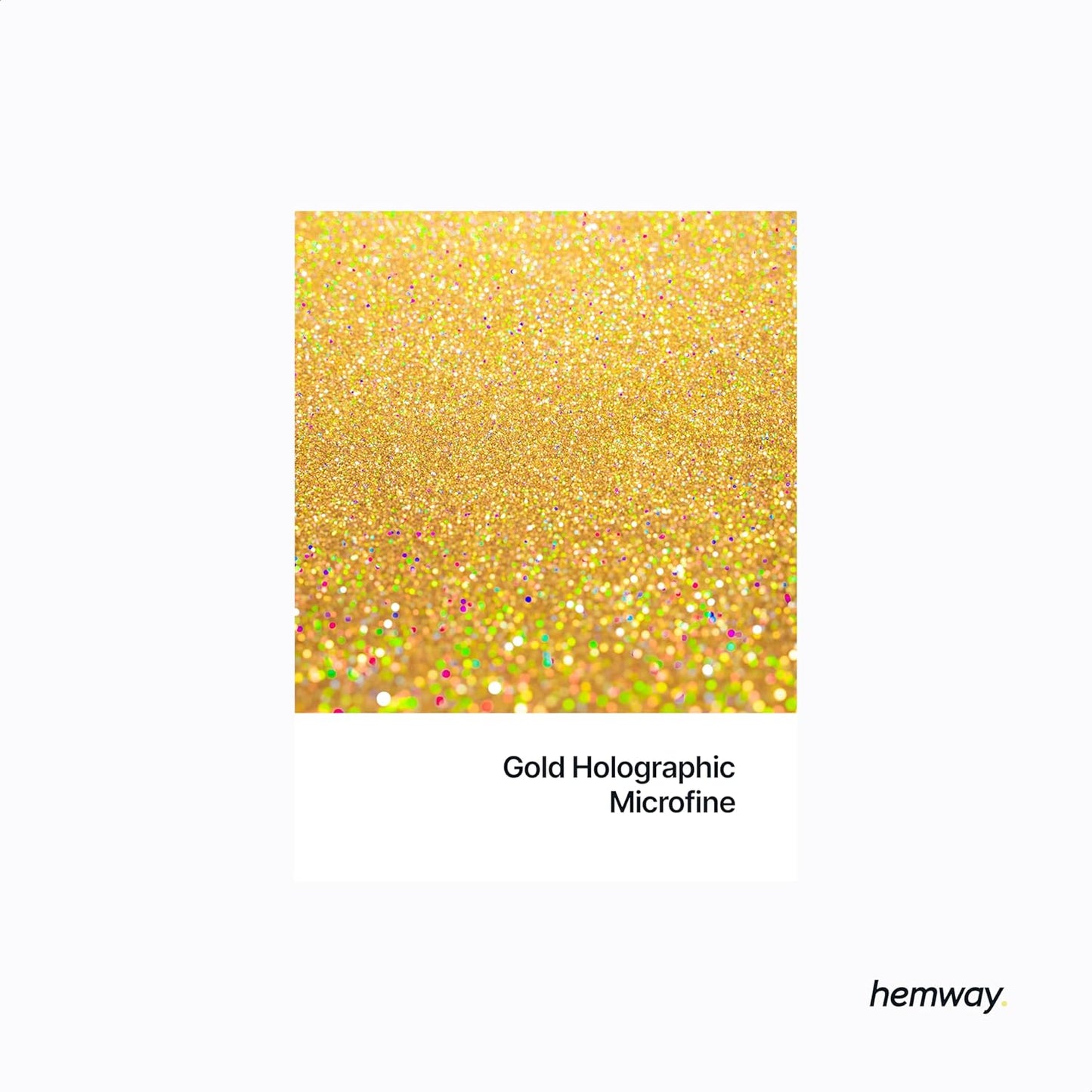 Hemway Polyurethane & Epoxy Resin Glitter 100g / 3.5oz Metallic Crystal Flake Additive for Flooring Jewelry Tumblers Glass Pigment - Microfine (1/256" 0.004" 0.1mm) - Gold Holographic