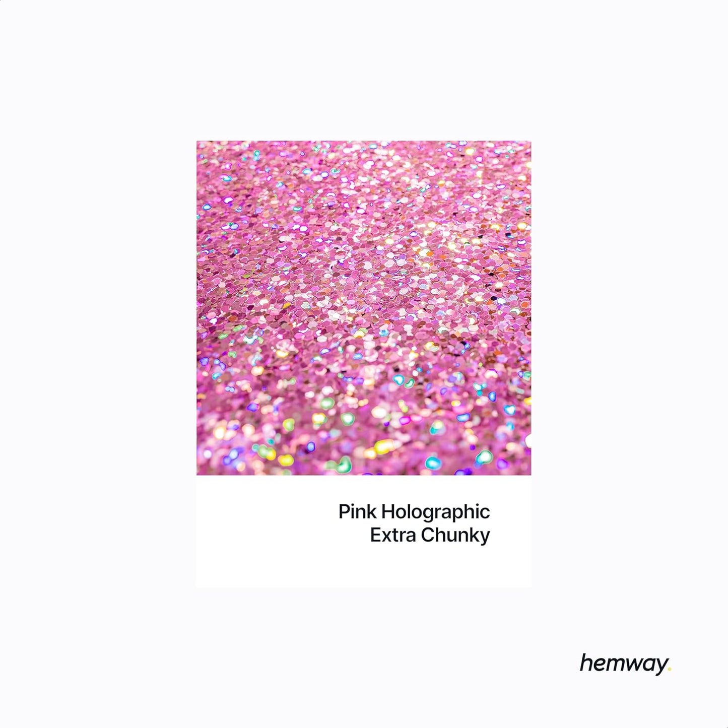 Hemway Polyurethane & Epoxy Resin Glitter 100g / 3.5oz Metallic Crystal Flake Additive for Flooring Jewelry Tumblers Glass Pigment - Extra Chunky (1/24" 0.040" 1mm) - Rose Pink Holographic