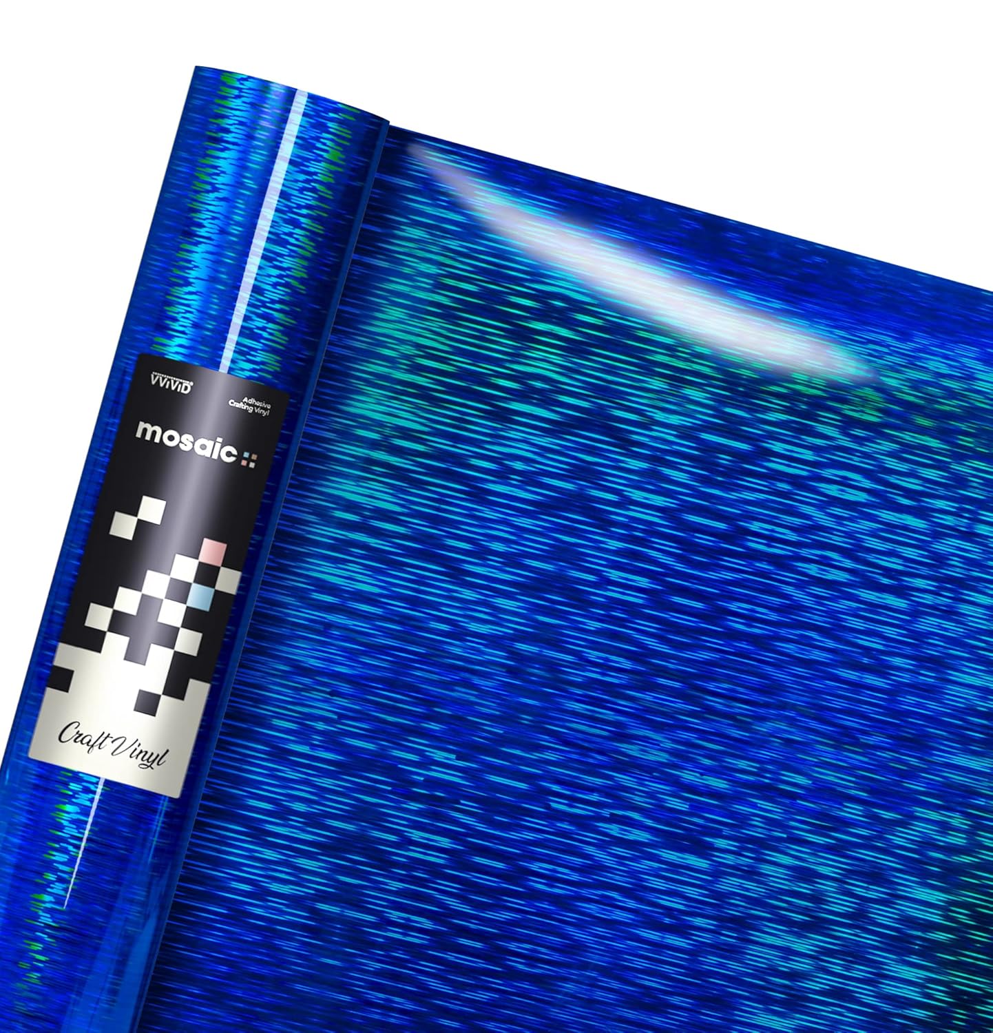 VViViD Mosaic+ Crafting Vinyl (Blue Brushed Holographic, 1ft x 5ft)