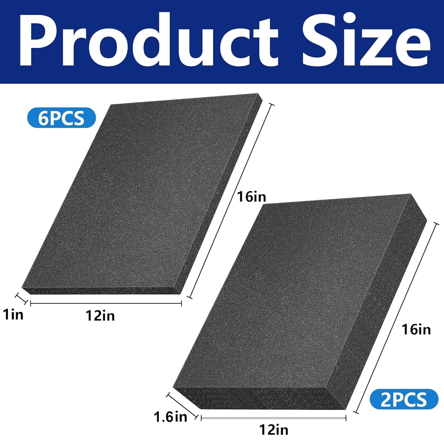 DECOHS 8 Pcs Polyurethane Foam Sheets- 2 Sizes Cuttable Foam Inserts for Cases- Packing Foam Pads for Toolbox Camera Storage and Crafts