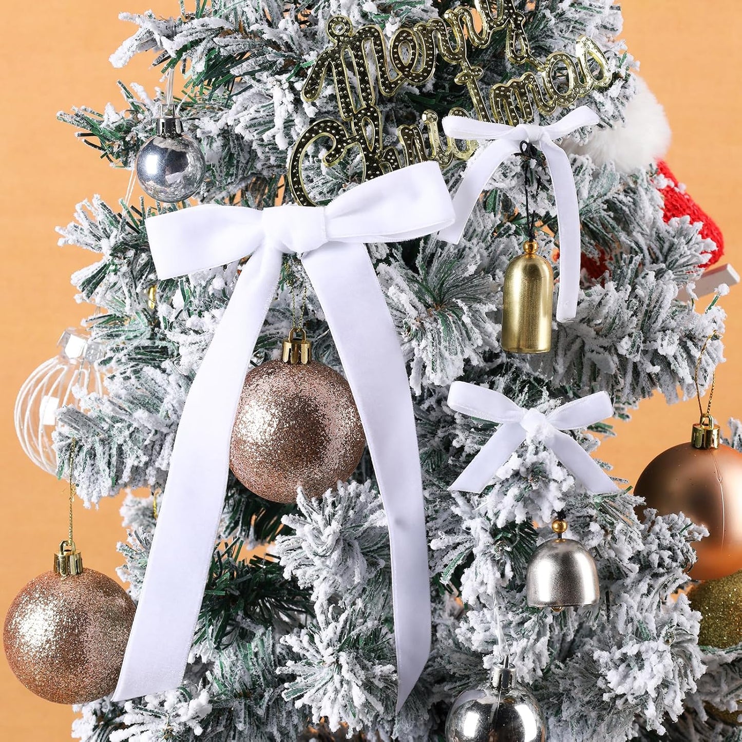 LaRibbons Thin Velvet Ribbon 1 Inch x 25 Yards, White Velvet Ribbon for Christmas Tree, Gift Wrapping, Wreath Bow, Outdoor Decoration