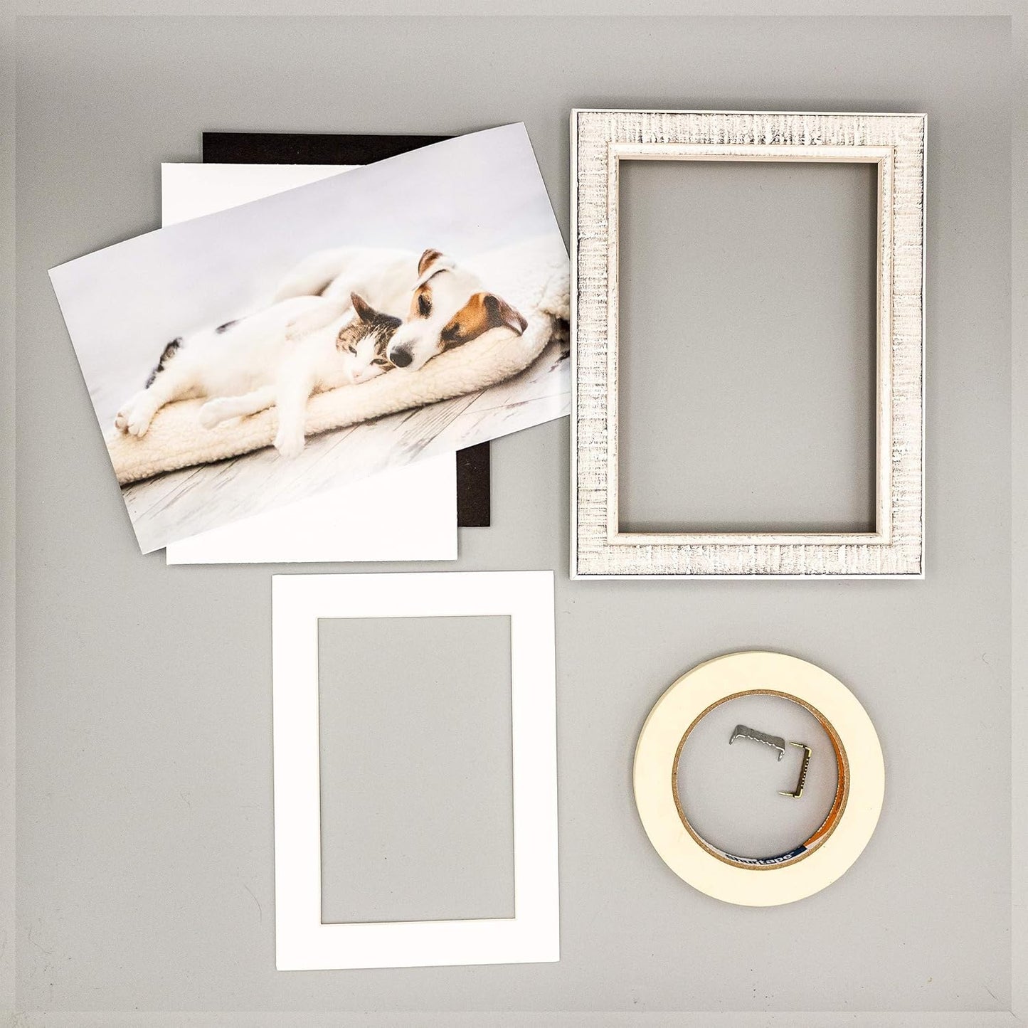 6x8 Mat for 8x10 Frame - Precut Mat Board Acid-Free Show Kit with Backing Board, and Clear Bags Textured White 6x8 Photo Matte Made to Fit a 8x10 Picture Frame Matboard for Framing, Pack of 1 Mat