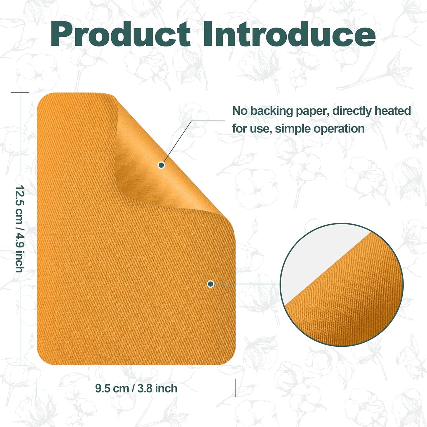 Iron on Patches for Clothes, 8 Pieces Patches for Cloth, 100% Cotton Fabric Patches for Clothing, Bag, Hat Repair, Clothing Repair Decorating Kit 3.7" by 4.9" (9.5 cm x 12.5 cm, Yellow)