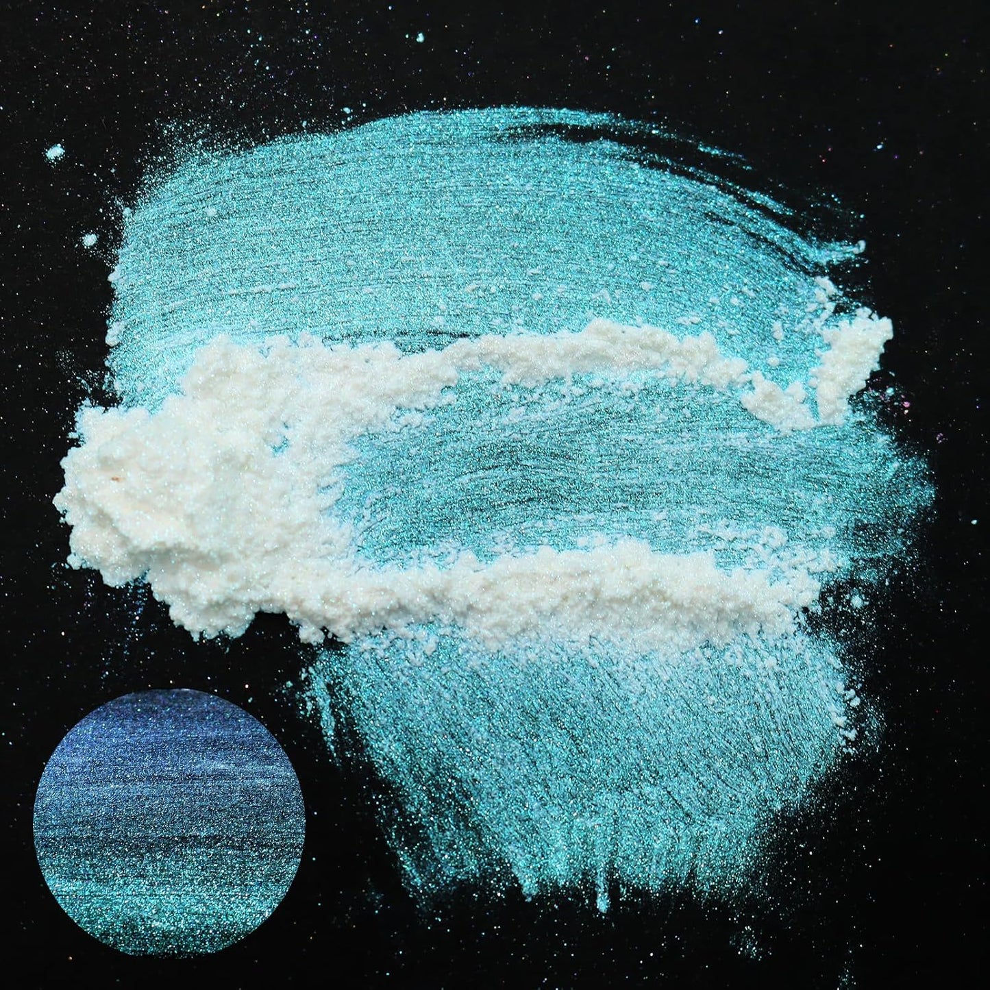 Matio Chameleon Mica Powder, 1.06oz/ 30g Mermaid White Chrome Powder, Pearlescent Effect Color Shift Pigment for Resin Craft, Soap Candle Dye, Nail Art, Makeup, Bath Bomb, Paint, Slime Pigment