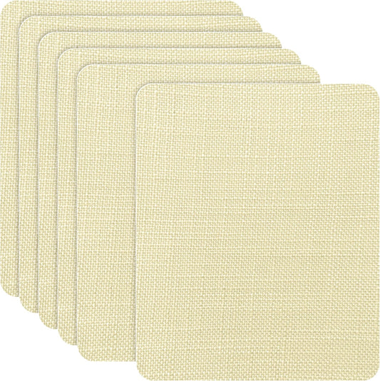 Azobur Coarse Linen Repair Patches, 6 Piece Self-Adhesive Linen Fabric Patches, Multi Color, Can be Used for Linen Sofa Repair and Linen Clothes Repair, Quick Fix Sofa.(Cream-Yellow)