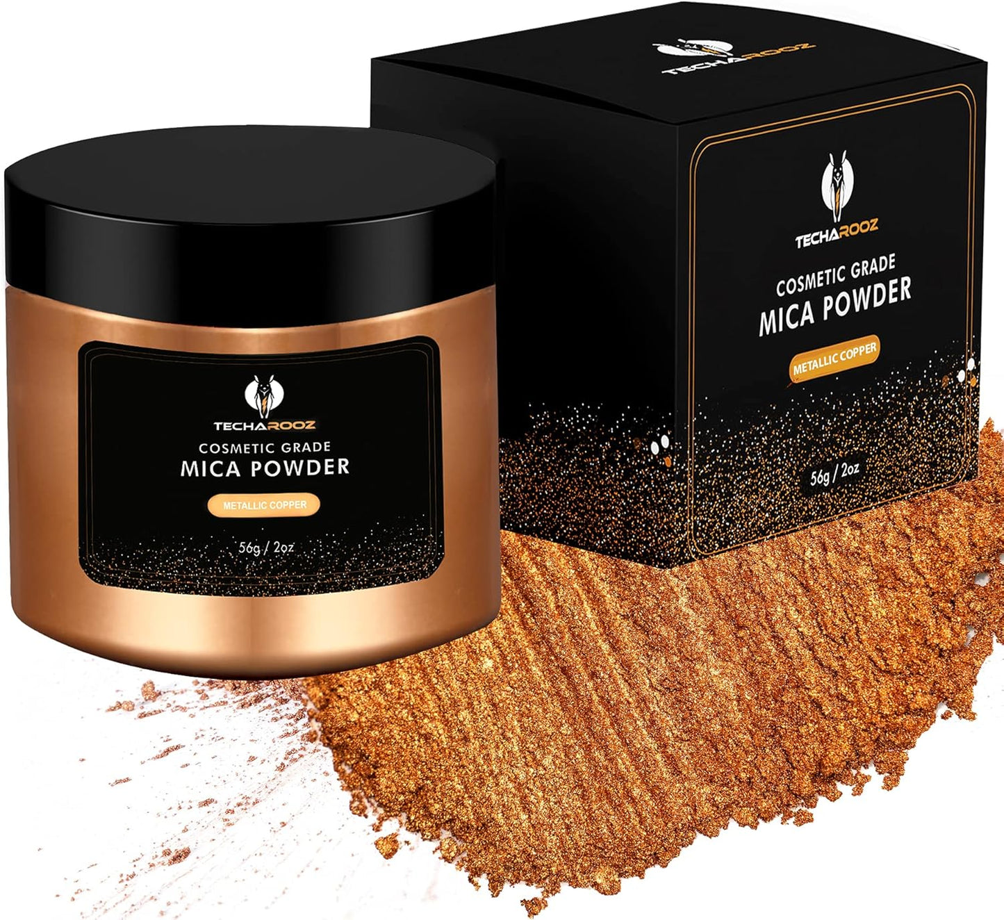 Metallic Copper Mica Powder for Epoxy Resin 56g / 2oz. Jar – TECHAROOZ 2 Tone Resin Dye Color Pigment Powder for Lip Gloss, Nails, Colorant for Slime Bath Bombs Soap Making & Polymer Clay